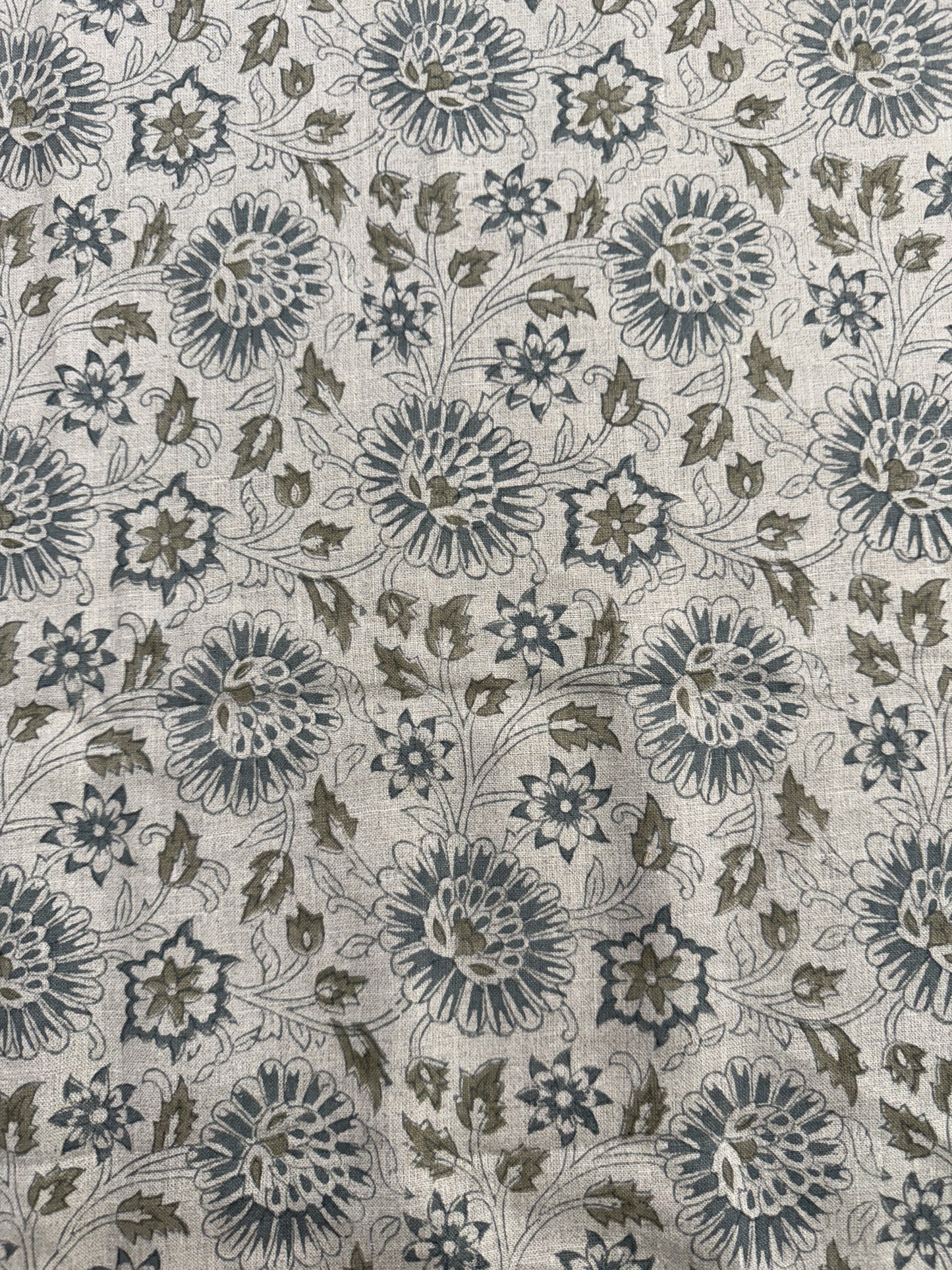 Block Print Handloom Linen Fabric Upholstery Fabric, Pillow Cover Fabric, Curtains ,Craft Use Fabric