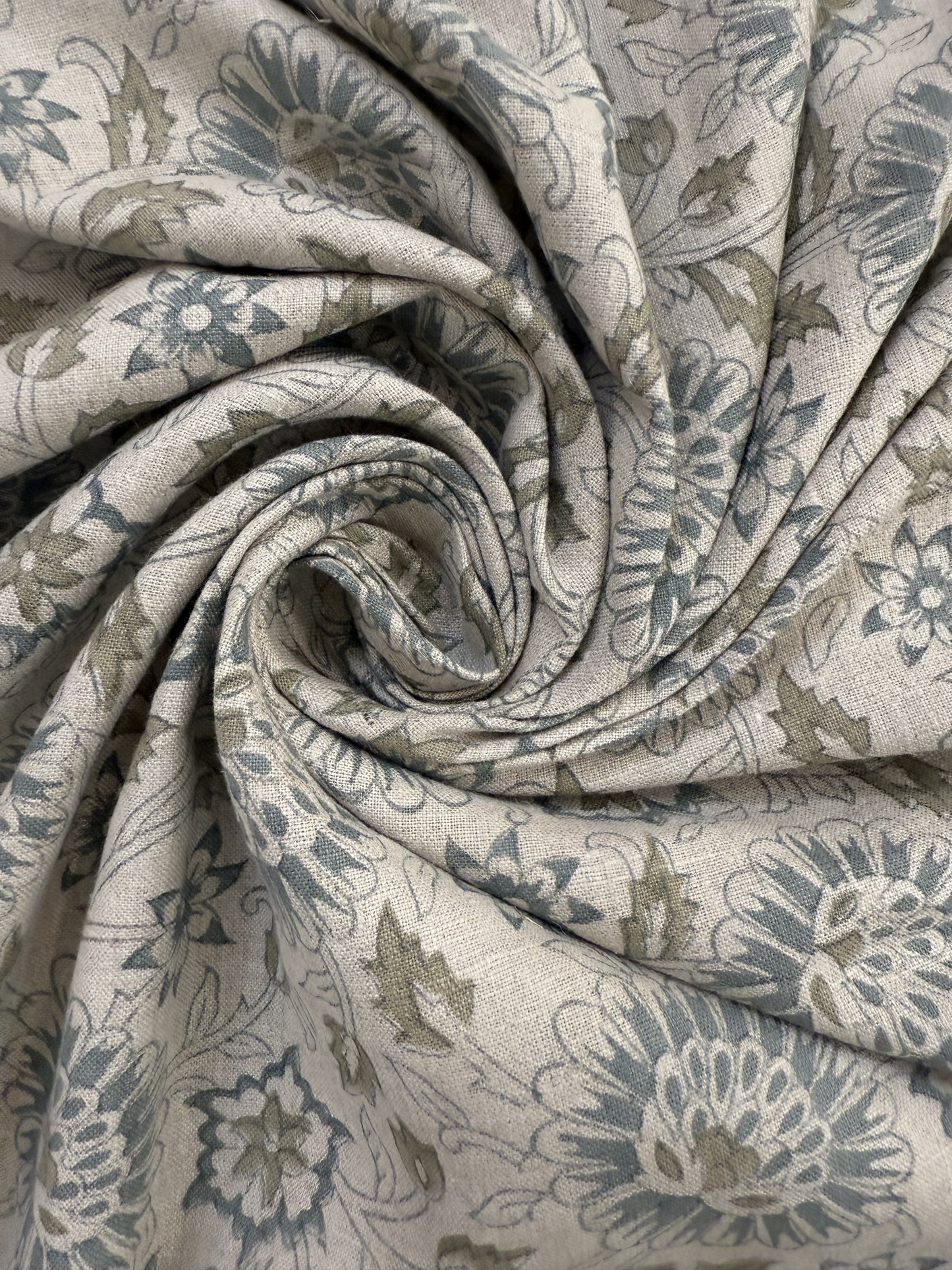 Block Print Handloom Linen Fabric Upholstery Fabric, Pillow Cover Fabric, Curtains ,Craft Use Fabric