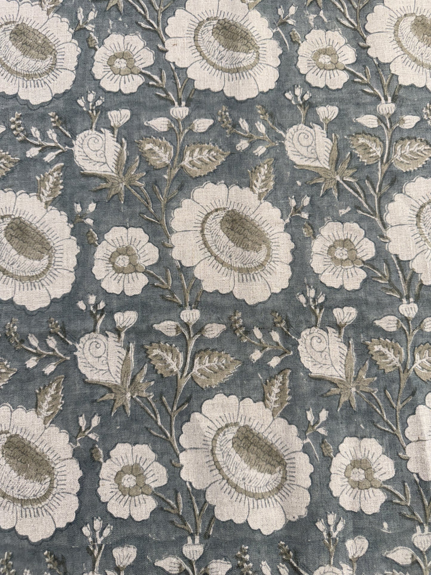 Block Print Handloom Linen Fabric Upholstery Fabric, Pillow Cover Fabric, Curtains ,Craft Use Fabric