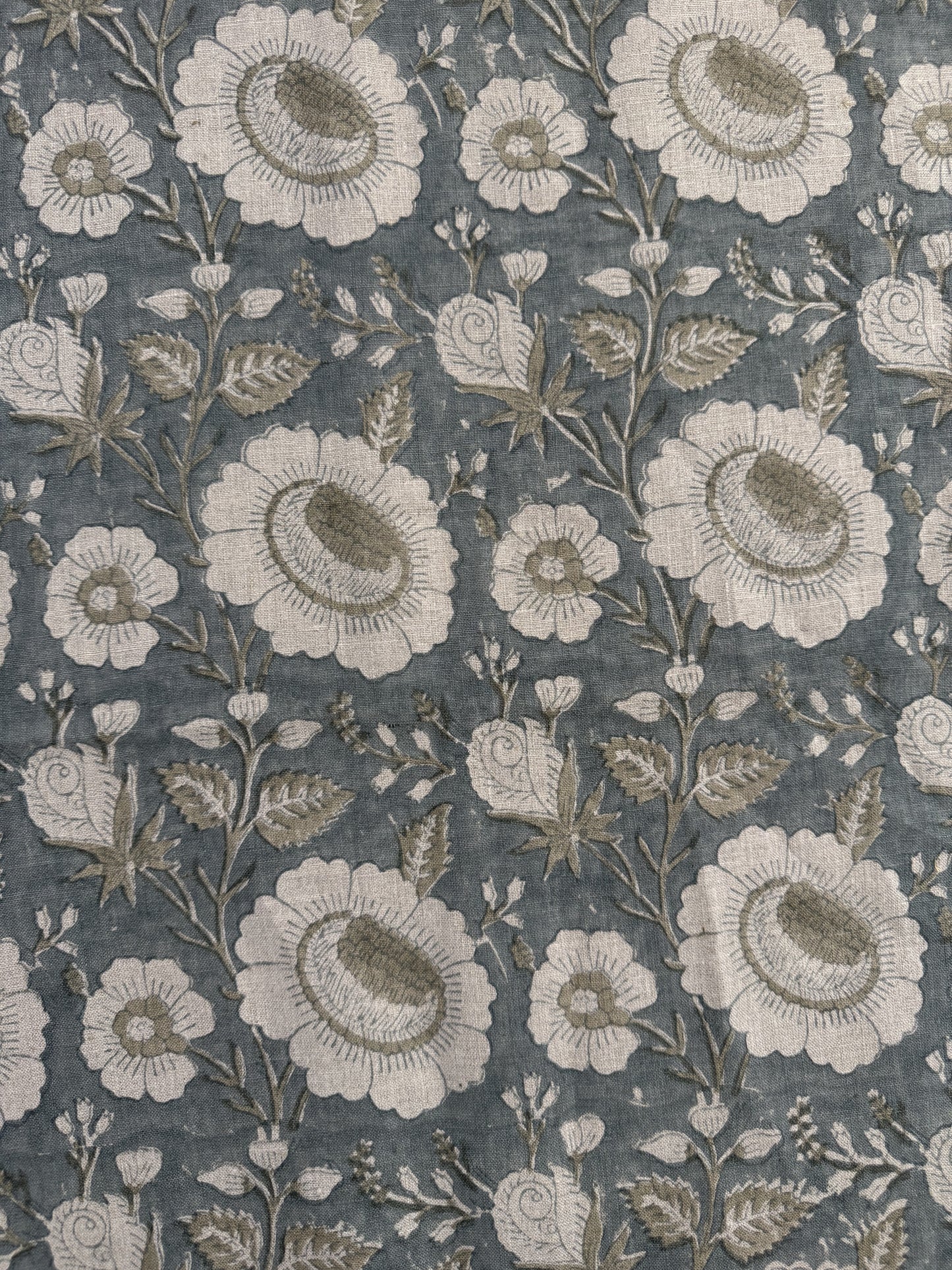 Block Print Handloom Linen Fabric Upholstery Fabric, Pillow Cover Fabric, Curtains ,Craft Use Fabric