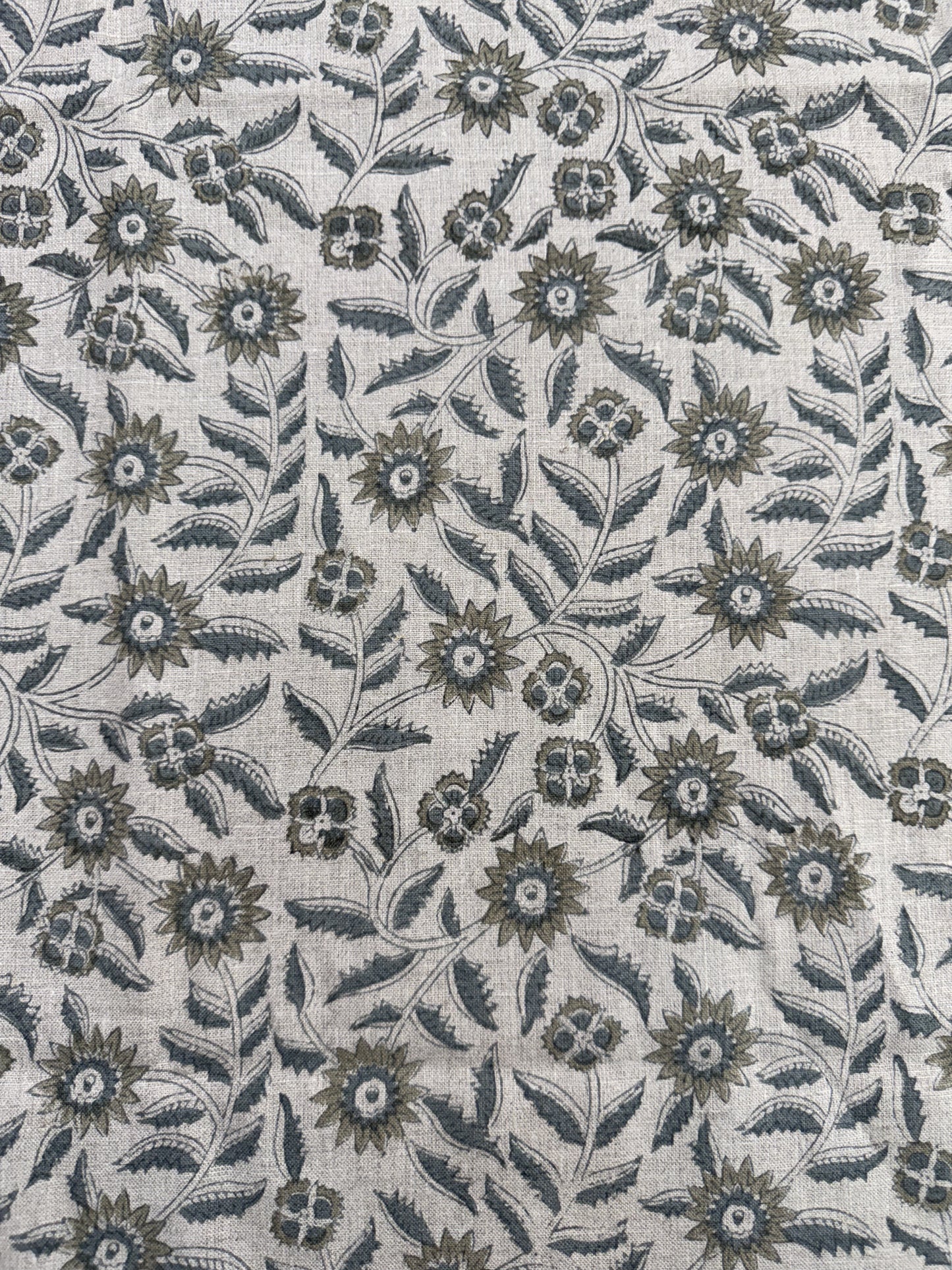 Block Print Handloom Linen Fabric Upholstery Fabric, Pillow Cover Fabric, Curtains ,Craft Use Fabric