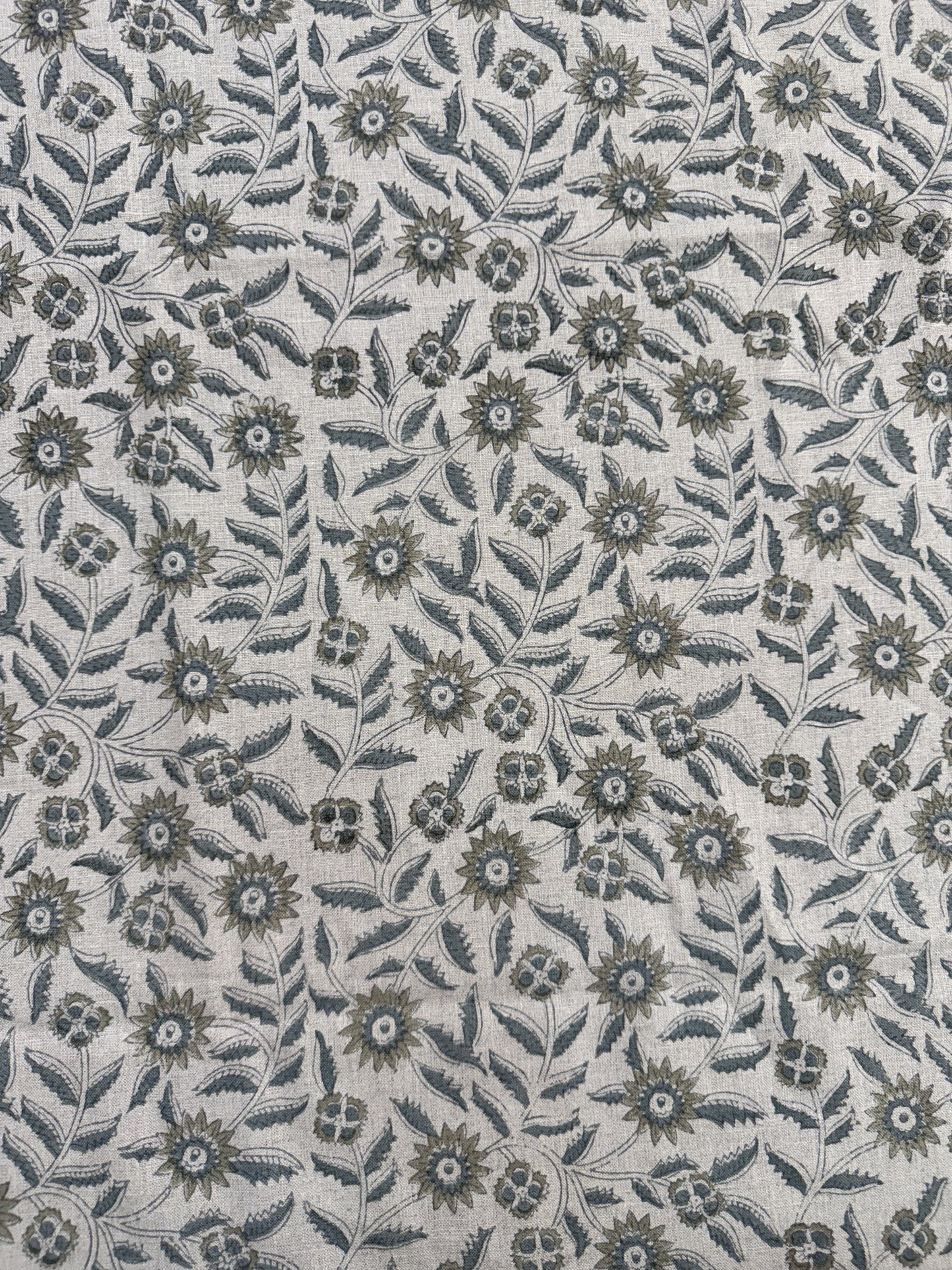 Block Print Handloom Linen Fabric Upholstery Fabric, Pillow Cover Fabric, Curtains ,Craft Use Fabric