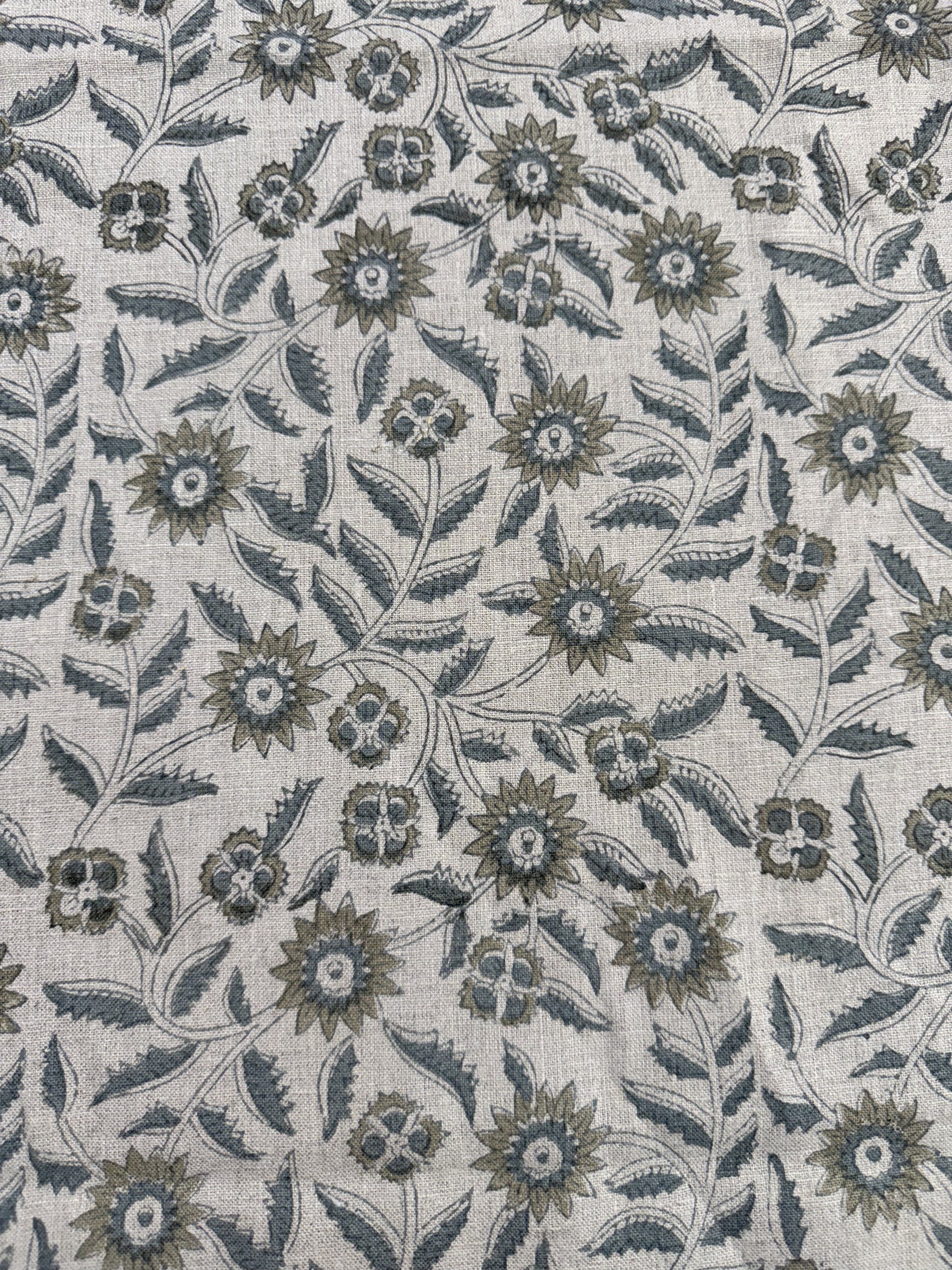 Block Print Handloom Linen Fabric Upholstery Fabric, Pillow Cover Fabric, Curtains ,Craft Use Fabric