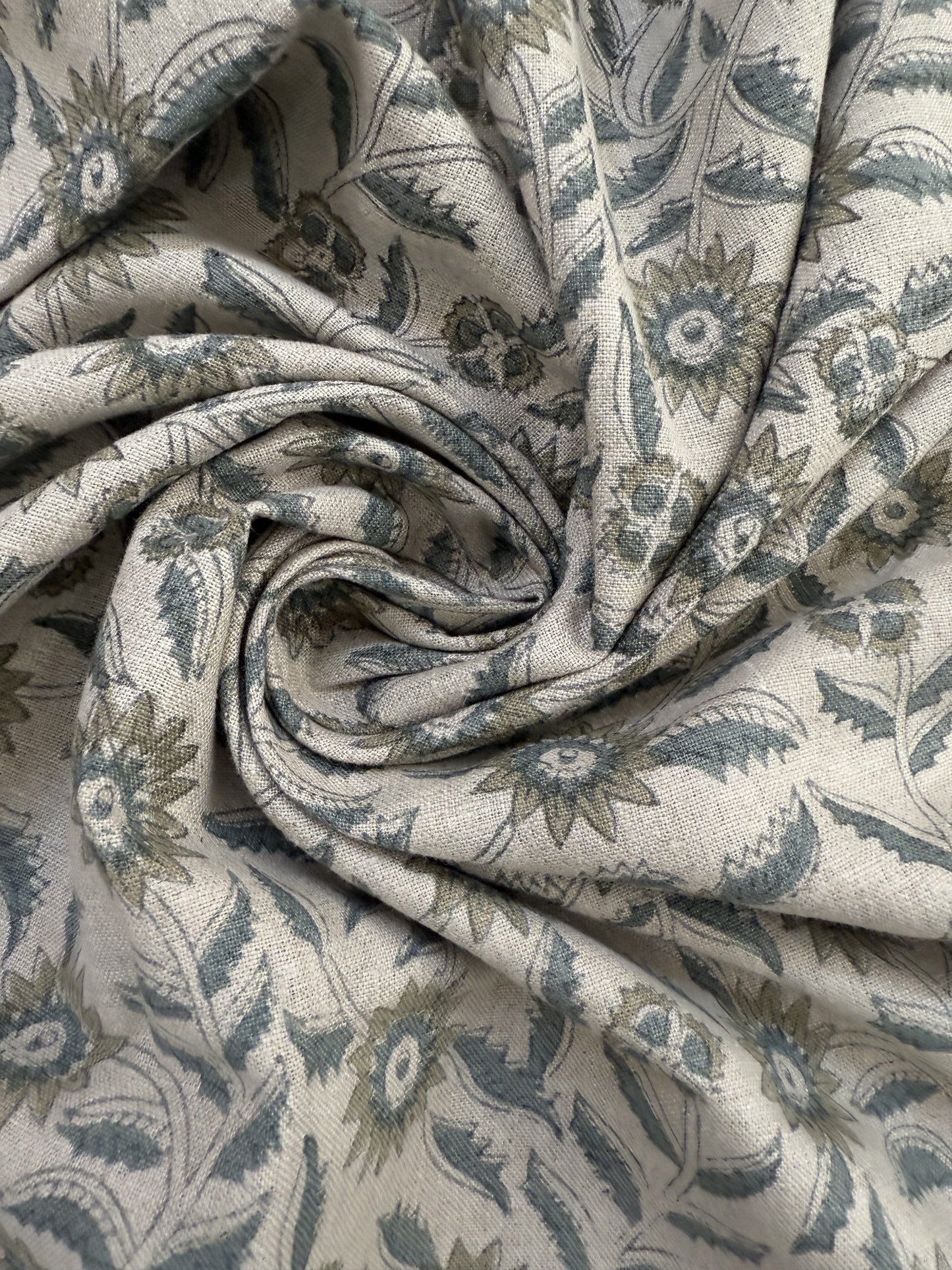 Block Print Handloom Linen Fabric Upholstery Fabric, Pillow Cover Fabric, Curtains ,Craft Use Fabric
