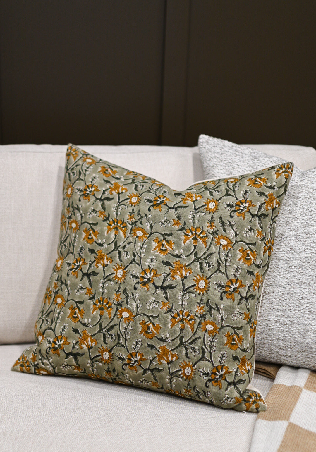 Rita Block Print Cushion Cover