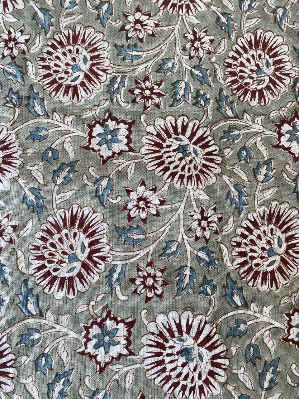 Julie Block Print Handloom Linen Upholstery Fabric