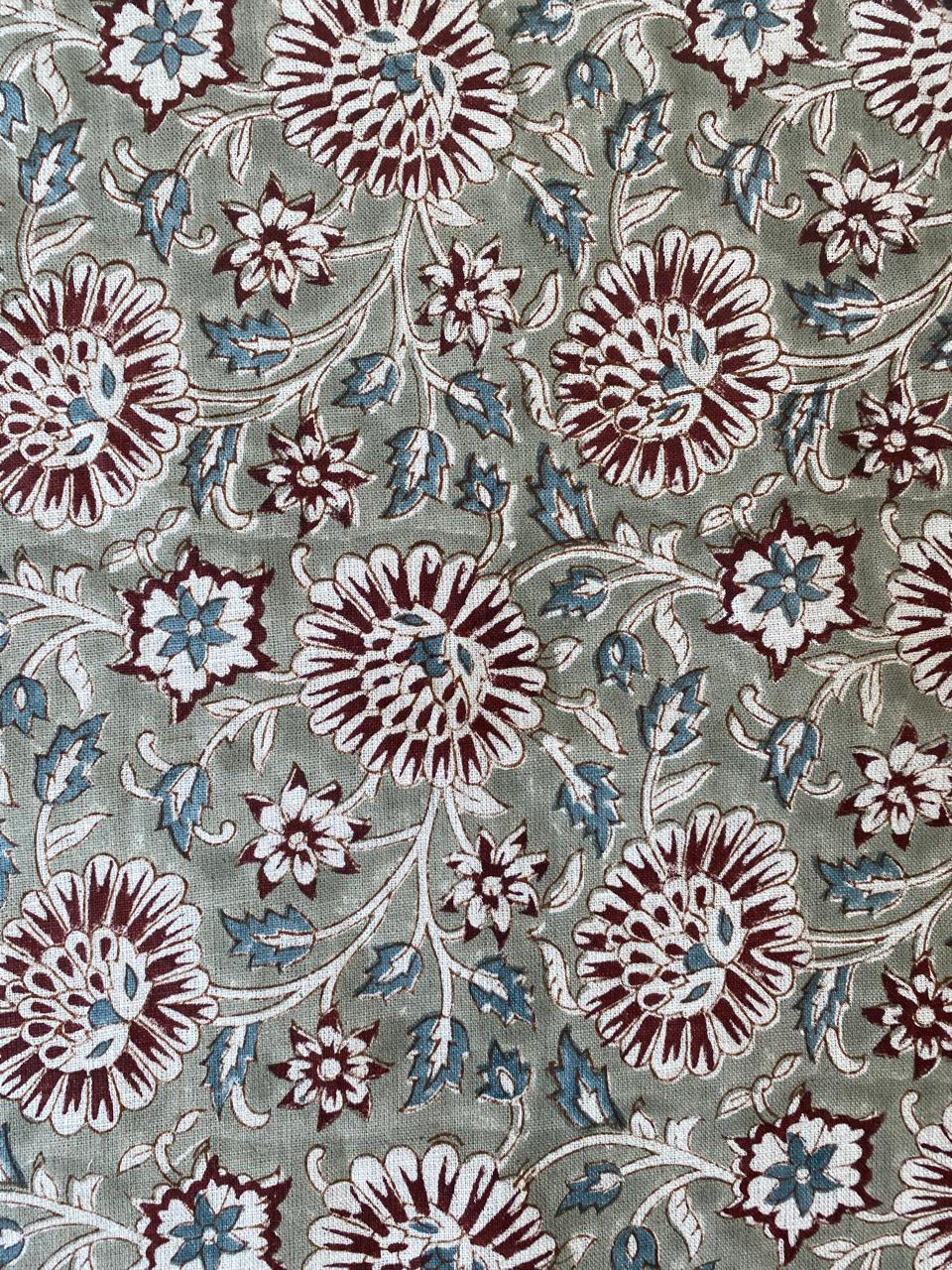 Julie Block Print Handloom Linen Upholstery Fabric