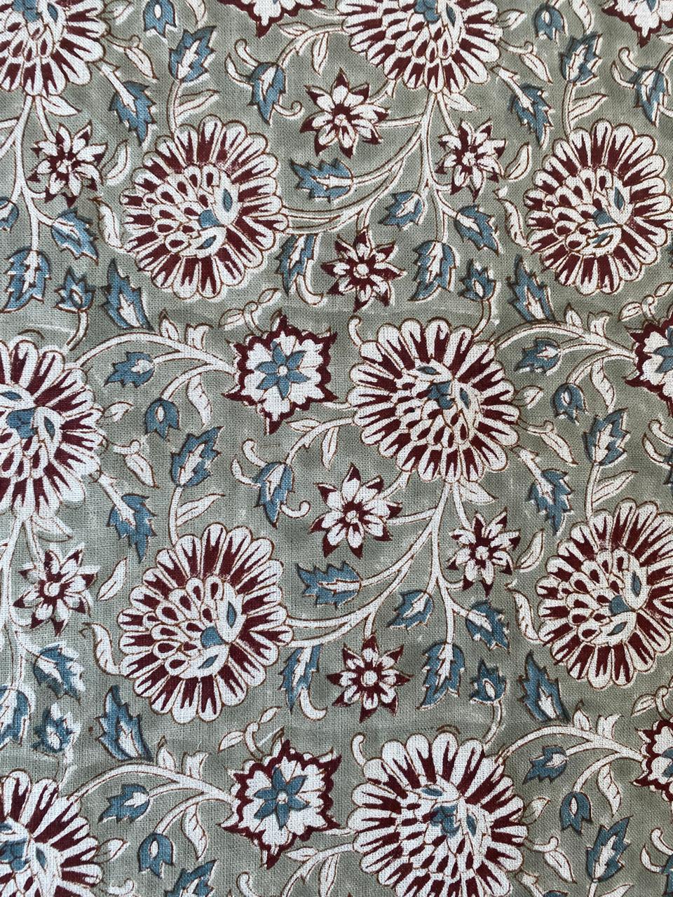 Julie Block Print Handloom Linen Upholstery Fabric