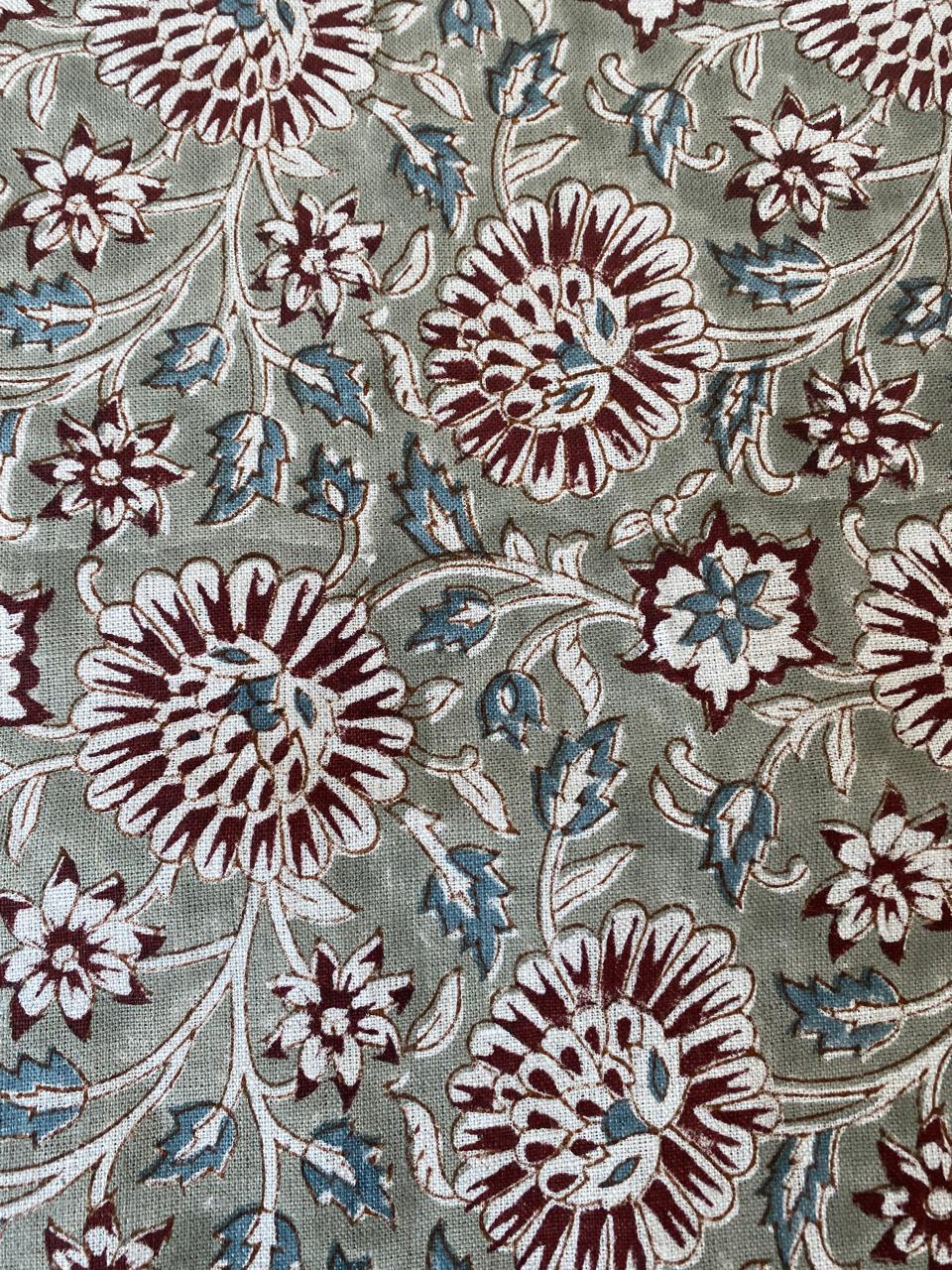 Julie Block Print Handloom Linen Upholstery Fabric