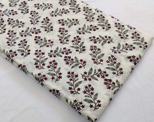 Cotton fabric, Fabric by yard, Hand printed fabric, Block Print Fabric, Indian Fabric