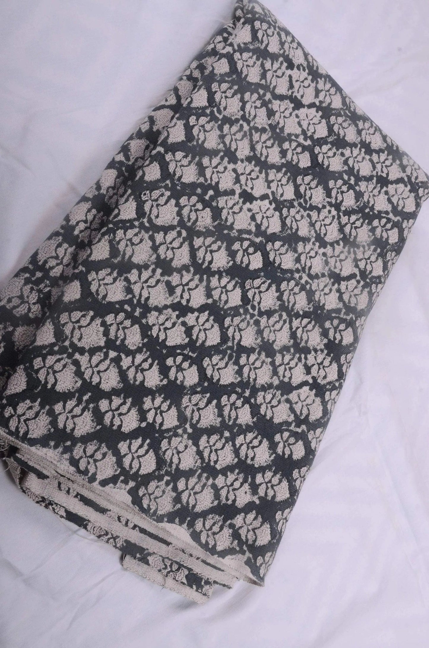 Block Print Handloom Linen Fabric Heavy Linen Fabric - Maple Village Lane