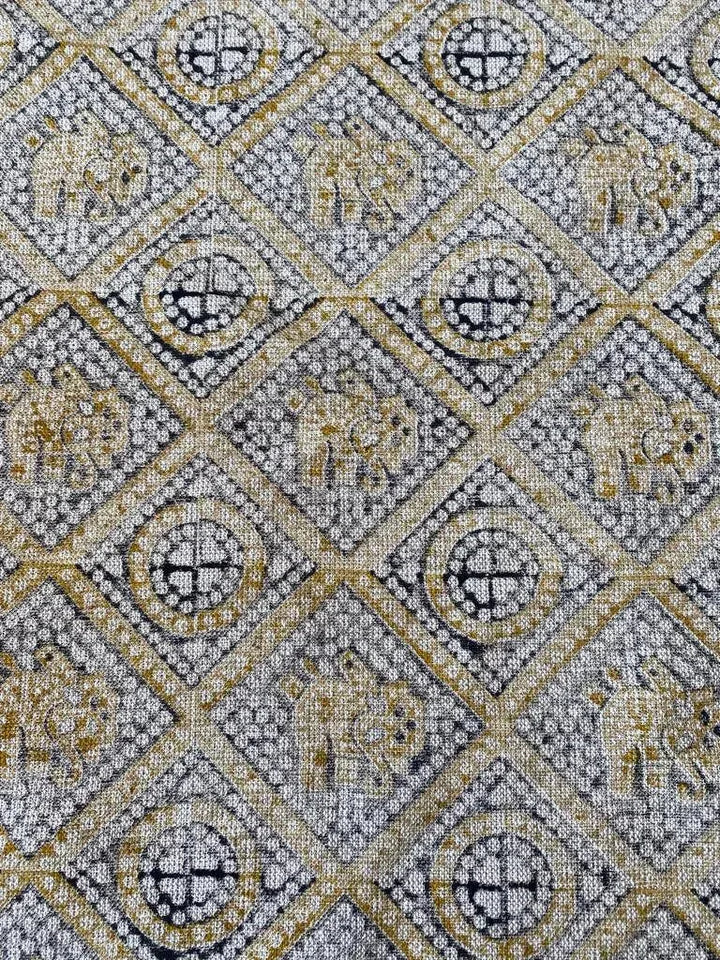Block Print Handloom Linen Fabric Heavy Linen Fabric ,upholstery Fabric, pillow Cover Fabric, Thick fabric natural linen - Maple Village Lane