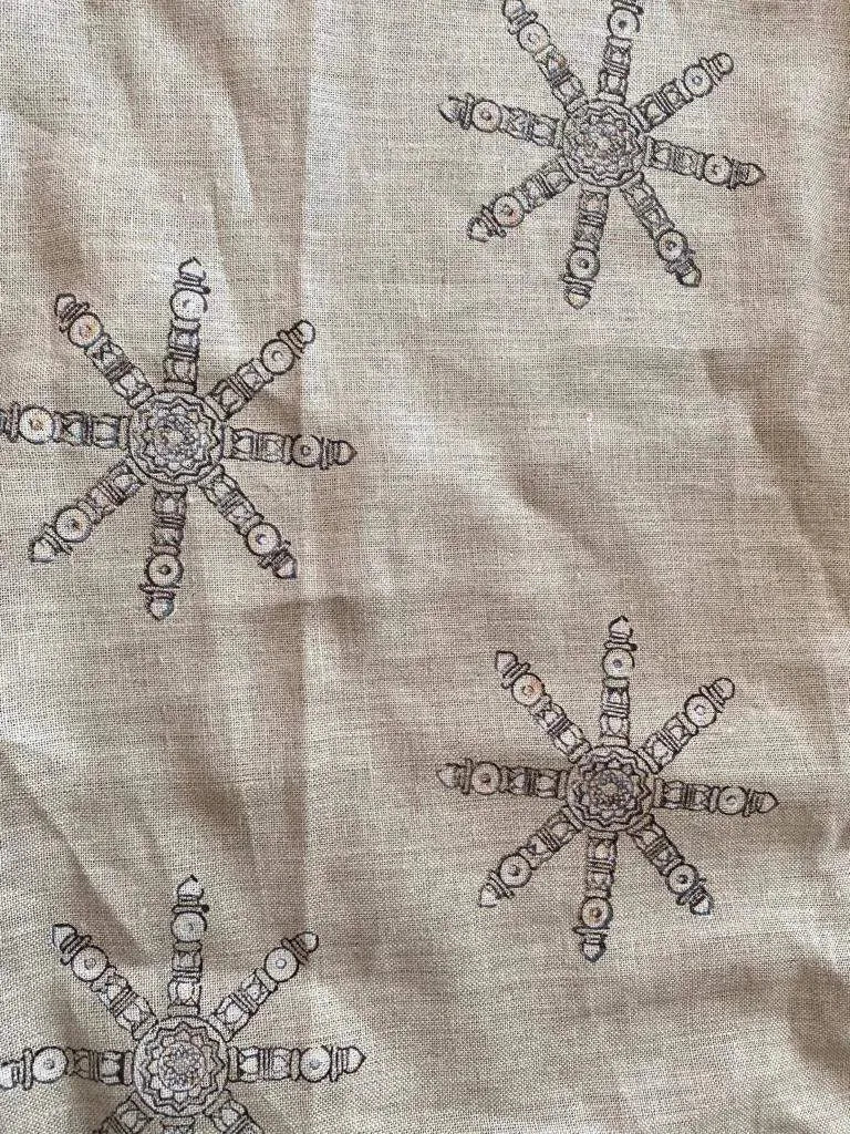 Handloom Linen Fabric - most popular block print fabric - best for Upholstery , cushion cover , sofa/chair cover , and other crafts - Maple Village Lane