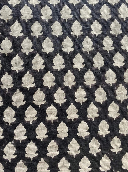 Linen fabric, Fabric by yard, Hand printed fabric, Block Print Fabric, Indian Fabric