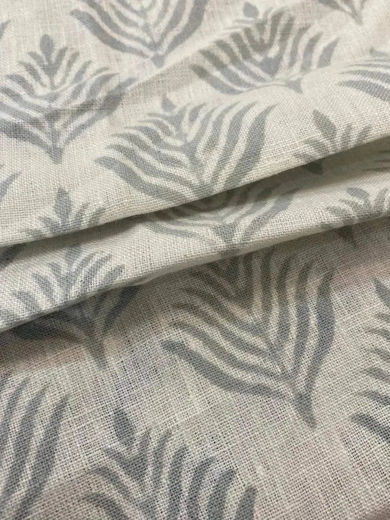 Flower Heavy linen fabric designer Indian hand block print heavy fabric pillowcases thick linen upholstery block printing art table - Maple Village Lane