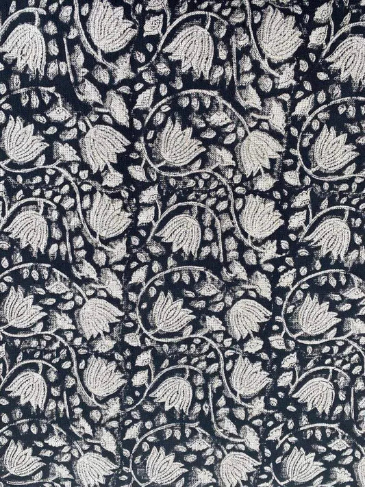 Linen fabric, Fabric by yard, Hand printed fabric, Block Print Fabric, Indian Fabric
