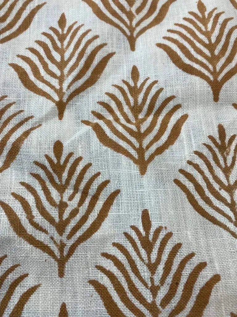 Flower Heavy linen fabric designer Indian hand block print heavy fabric pillowcases thick linen upholstery block printing art table - Maple Village Lane