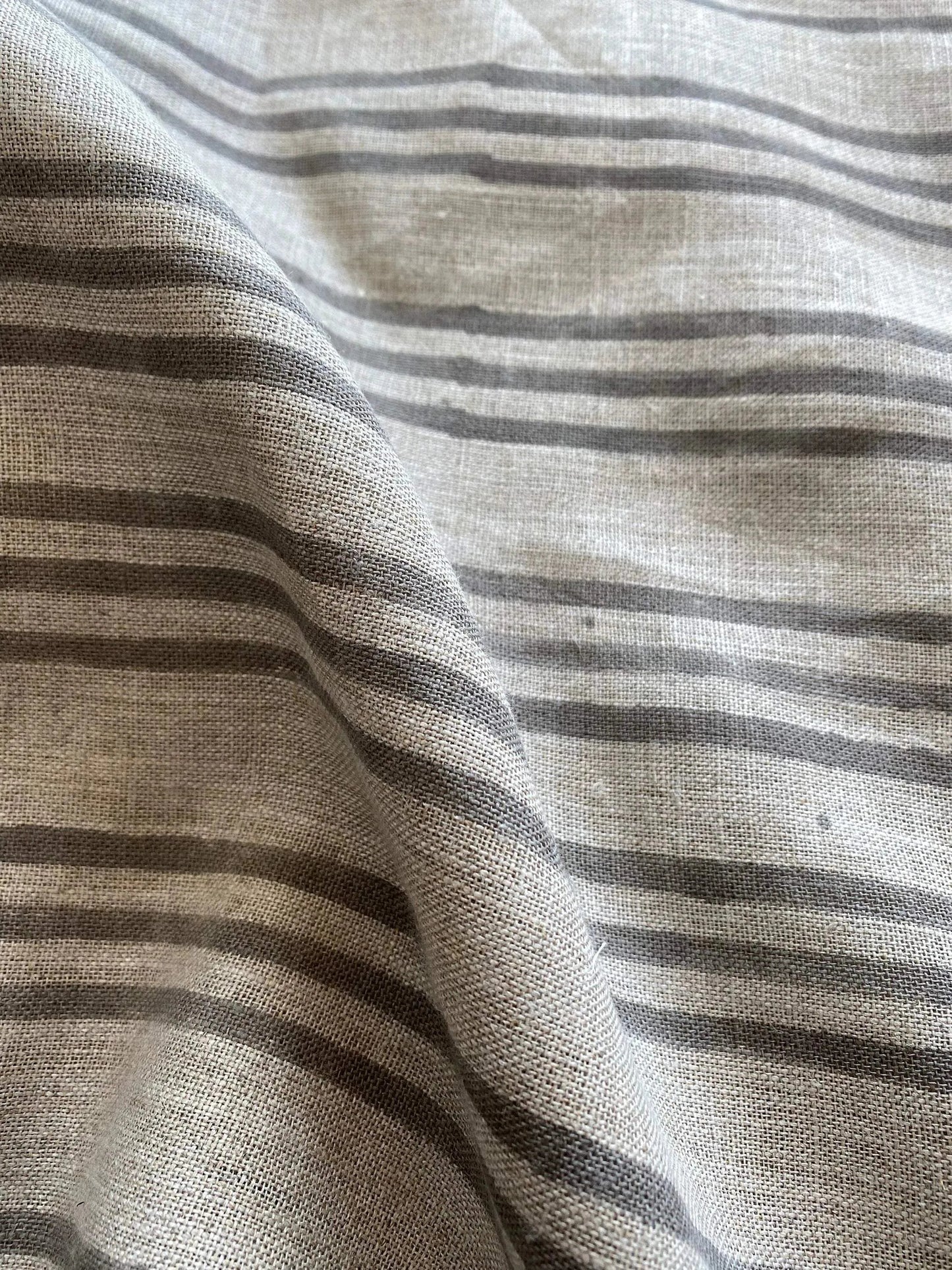 Thelma Hand Block Printed Linen Fabric for Upholstery, Curtains and more - Maple Village Lane