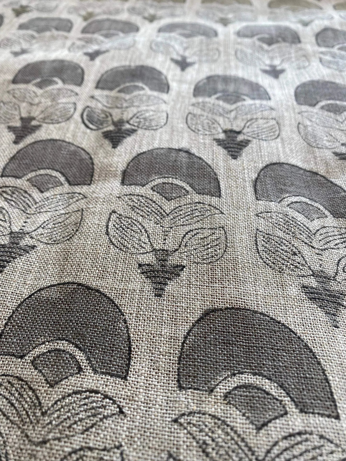58" inches Wide Block Print Handloom Linen Fabric Upholstery Fabric, Pillow Cover Fabric, Curtains ,Craft Use Fabric, Home Decor fabric, - Maple Village Lane