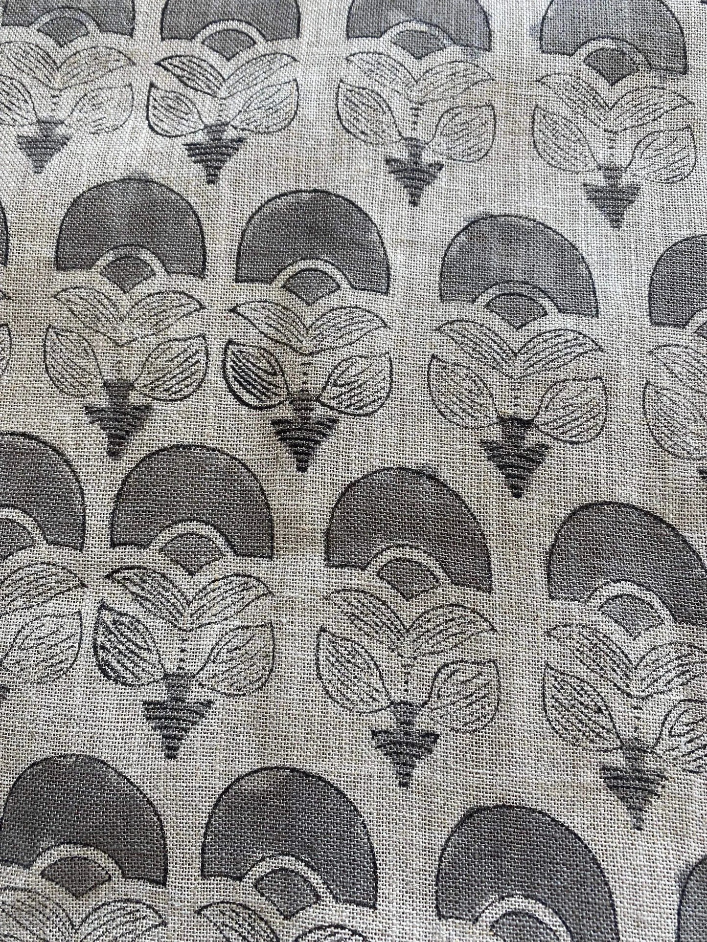58" inches Wide Block Print Handloom Linen Fabric Upholstery Fabric, Pillow Cover Fabric, Curtains ,Craft Use Fabric, Home Decor fabric, - Maple Village Lane