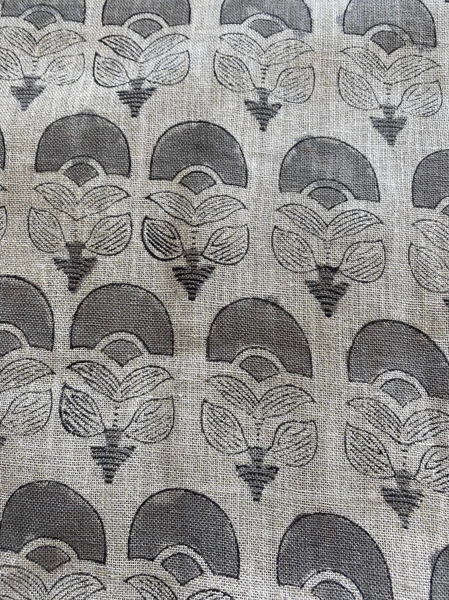 58" inches Wide Block Print Handloom Linen Fabric Upholstery Fabric, Pillow Cover Fabric, Curtains ,Craft Use Fabric, Home Decor fabric, - Maple Village Lane