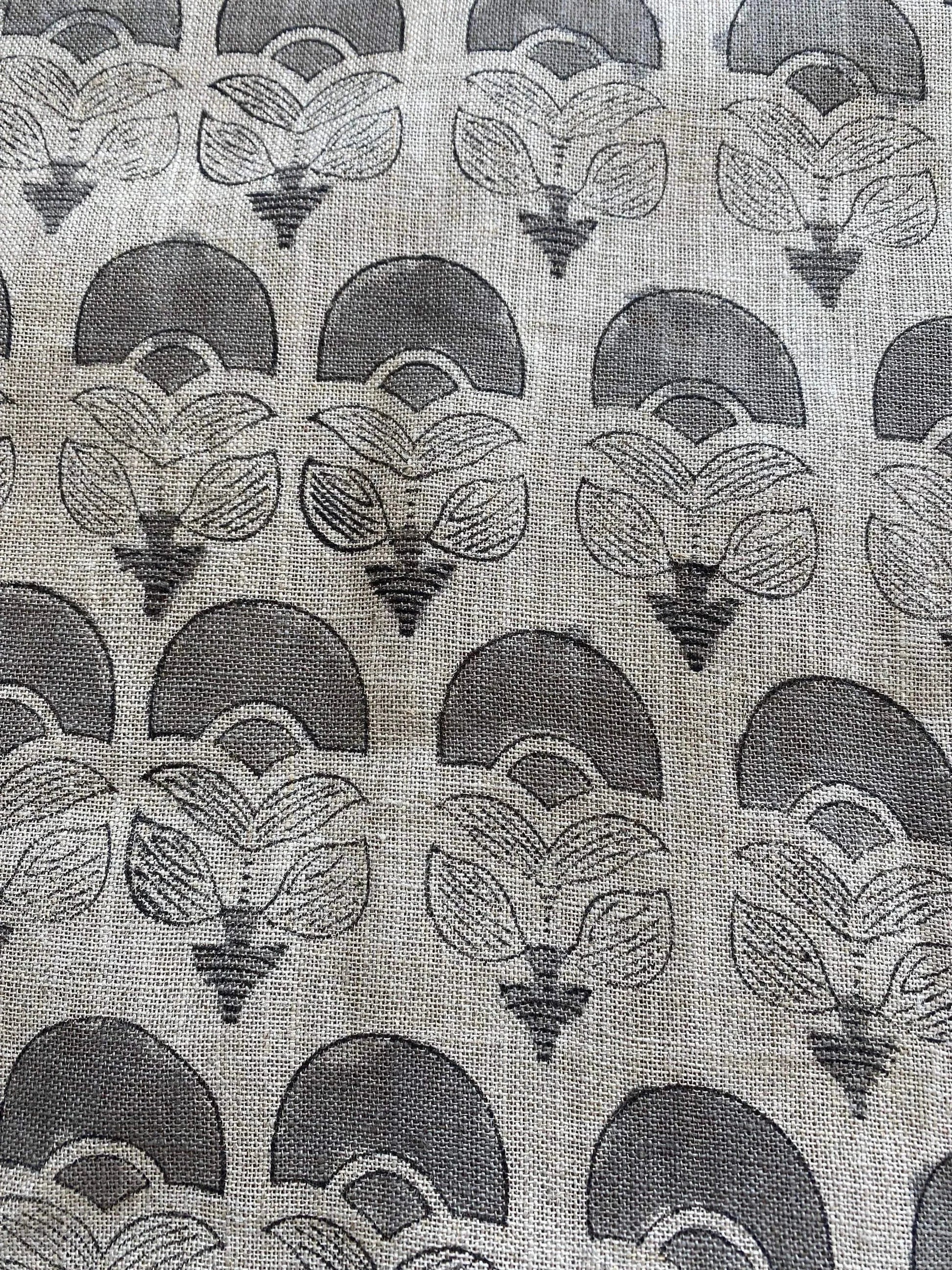 58" inches Wide Block Print Handloom Linen Fabric Upholstery Fabric, Pillow Cover Fabric, Curtains ,Craft Use Fabric, Home Decor fabric, - Maple Village Lane