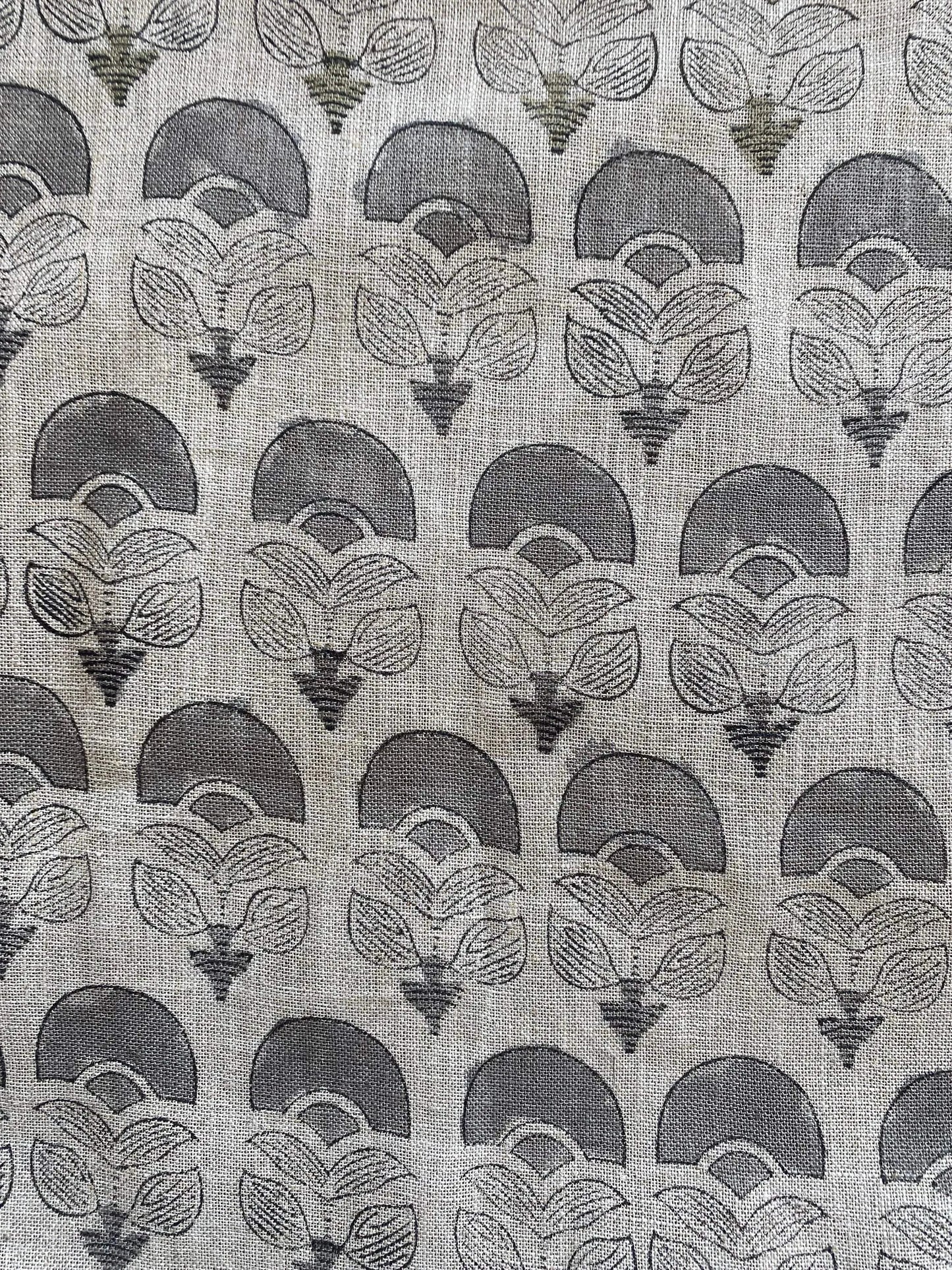 58" inches Wide Block Print Handloom Linen Fabric Upholstery Fabric, Pillow Cover Fabric, Curtains ,Craft Use Fabric, Home Decor fabric, - Maple Village Lane