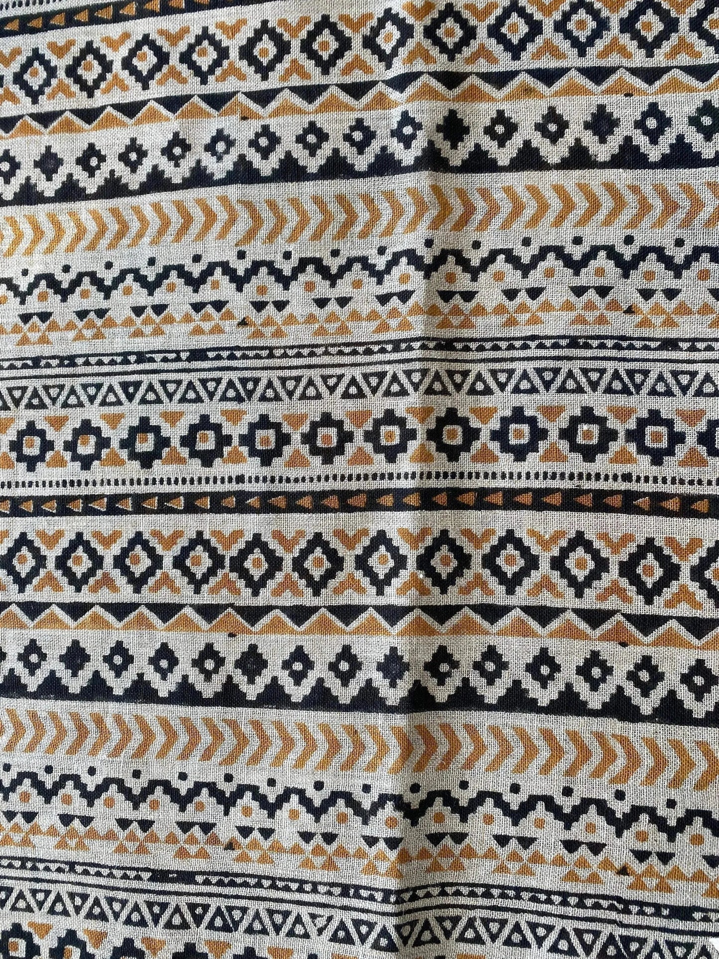 Eengel Designer Hand Block Print Linen Fabric For Upholstery - Maple Village Lane