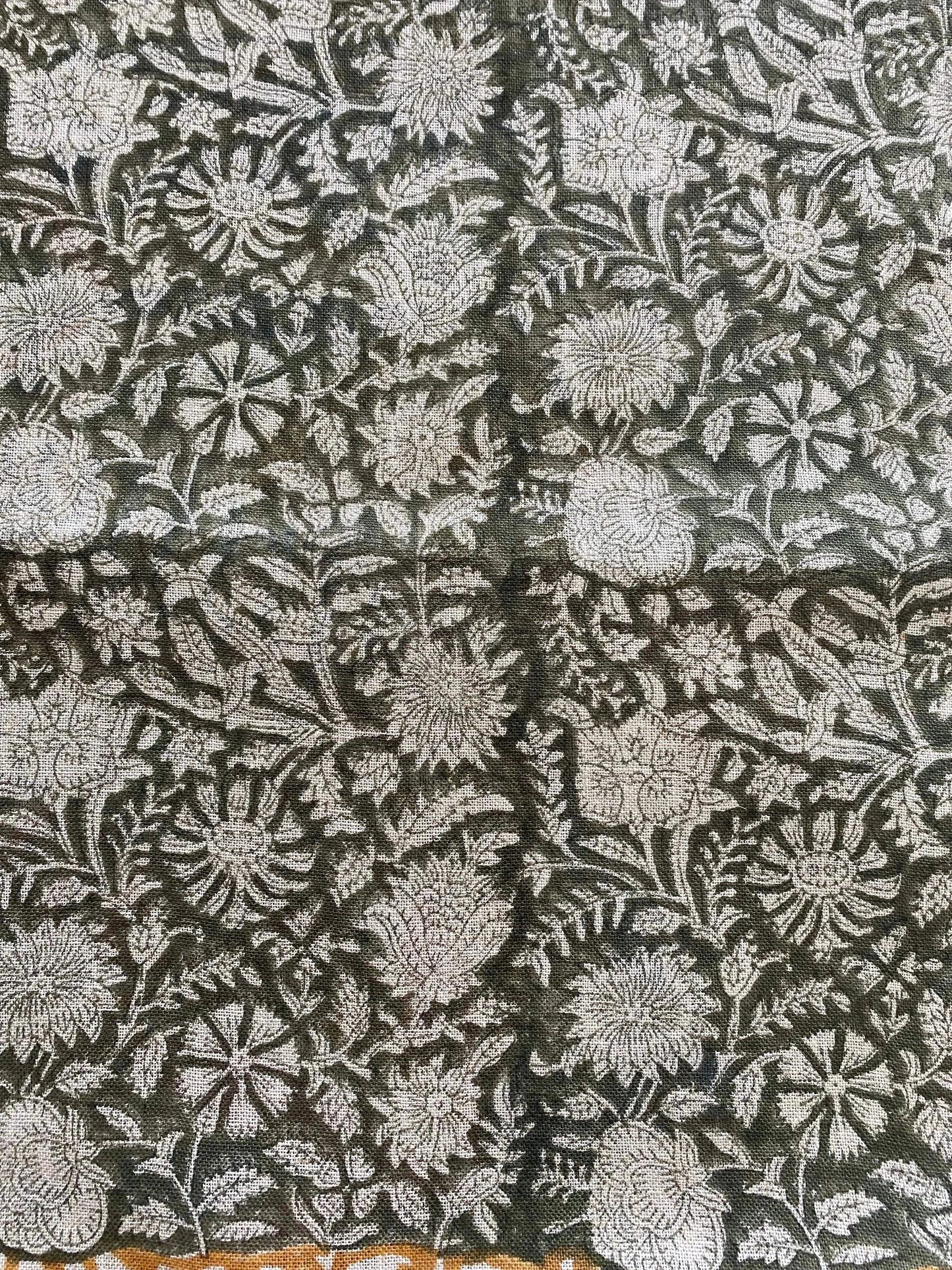 Naples Block Print Linen Designer Fabric for Upholstery, Curtains and more - Maple Village Lane
