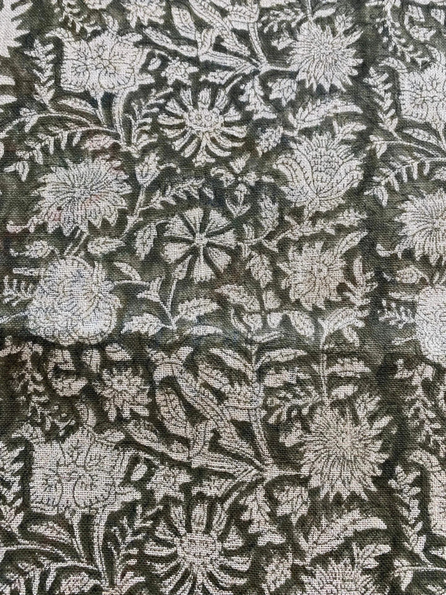 Naples Block Print Linen Designer Fabric for Upholstery, Curtains and more - Maple Village Lane