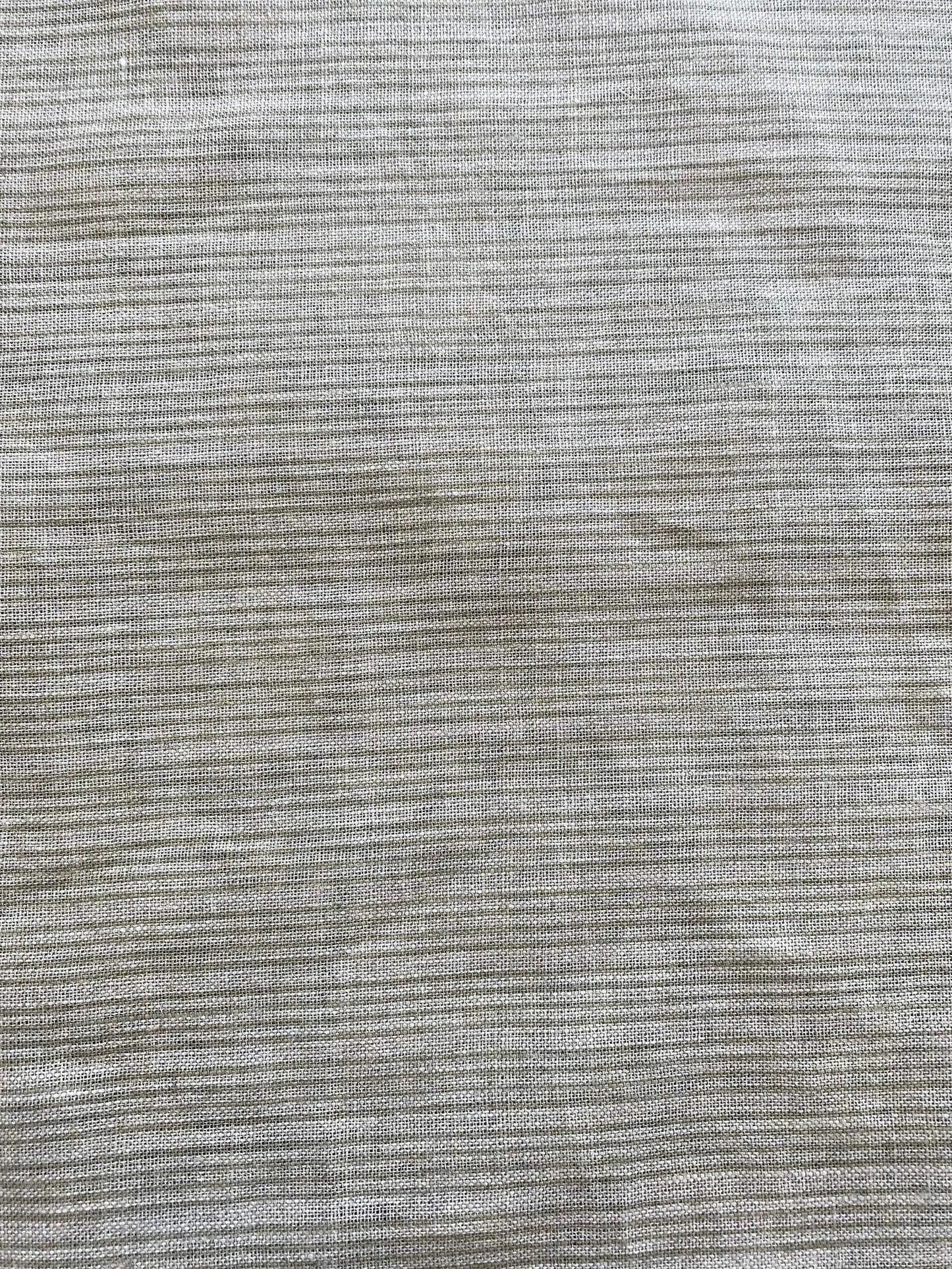 Natural Block Multistriped Heavy Linen Fabric for Upholstery - Maple Village Lane
