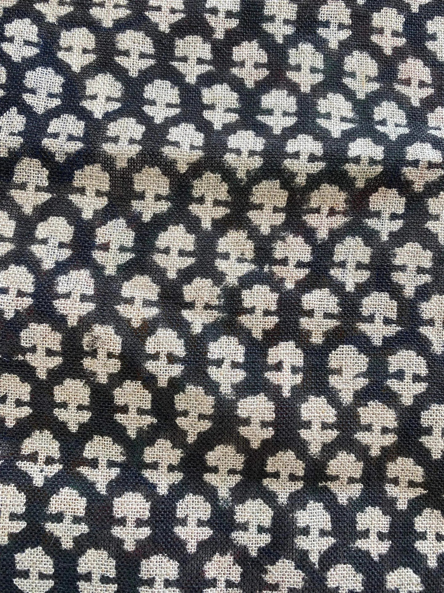 Tulsi Buti No Outline Block Print Linen Fabric - Maple Village Lane