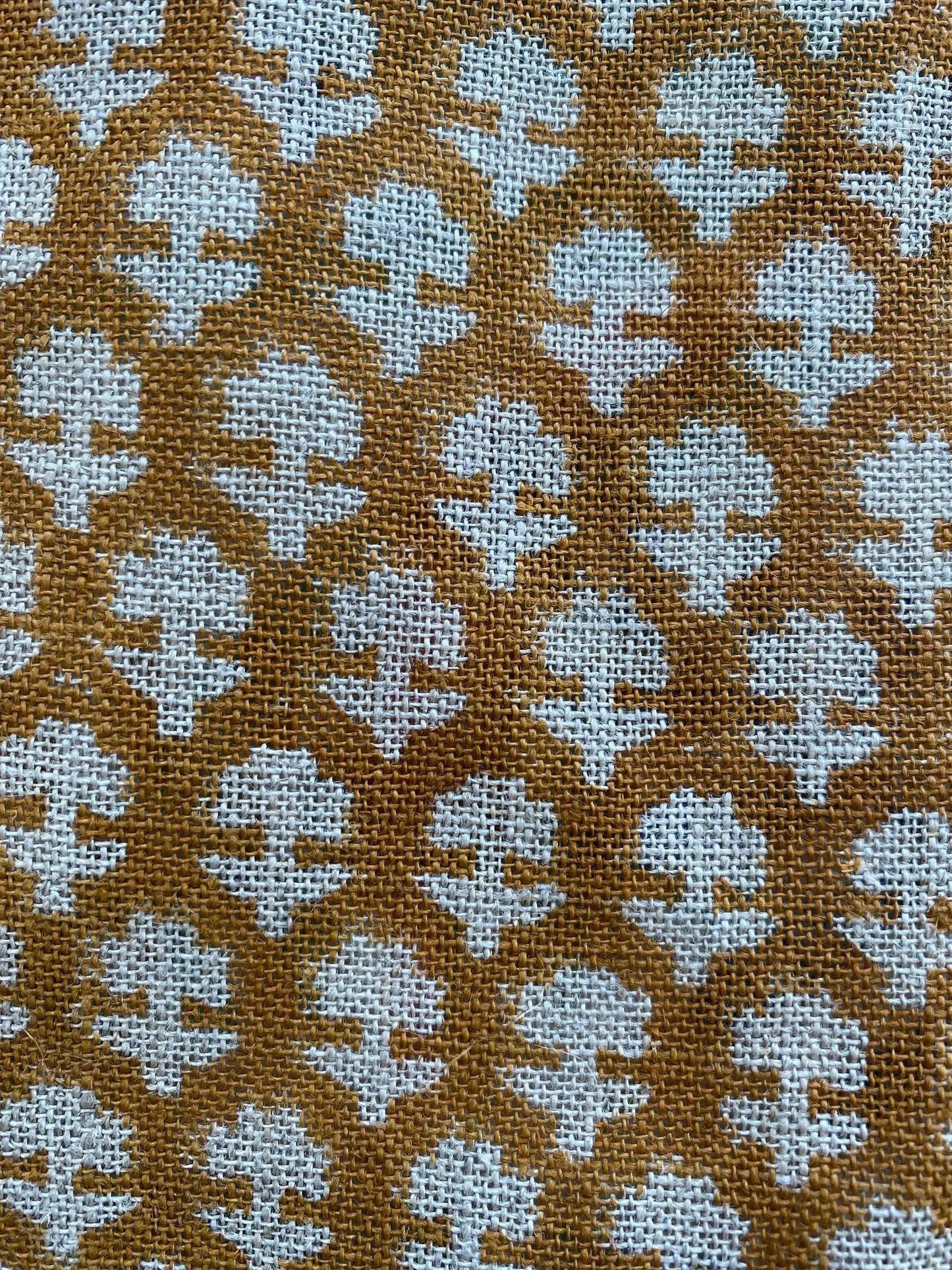 Tulsi Buti No Outline Block Print Linen Fabric - Maple Village Lane
