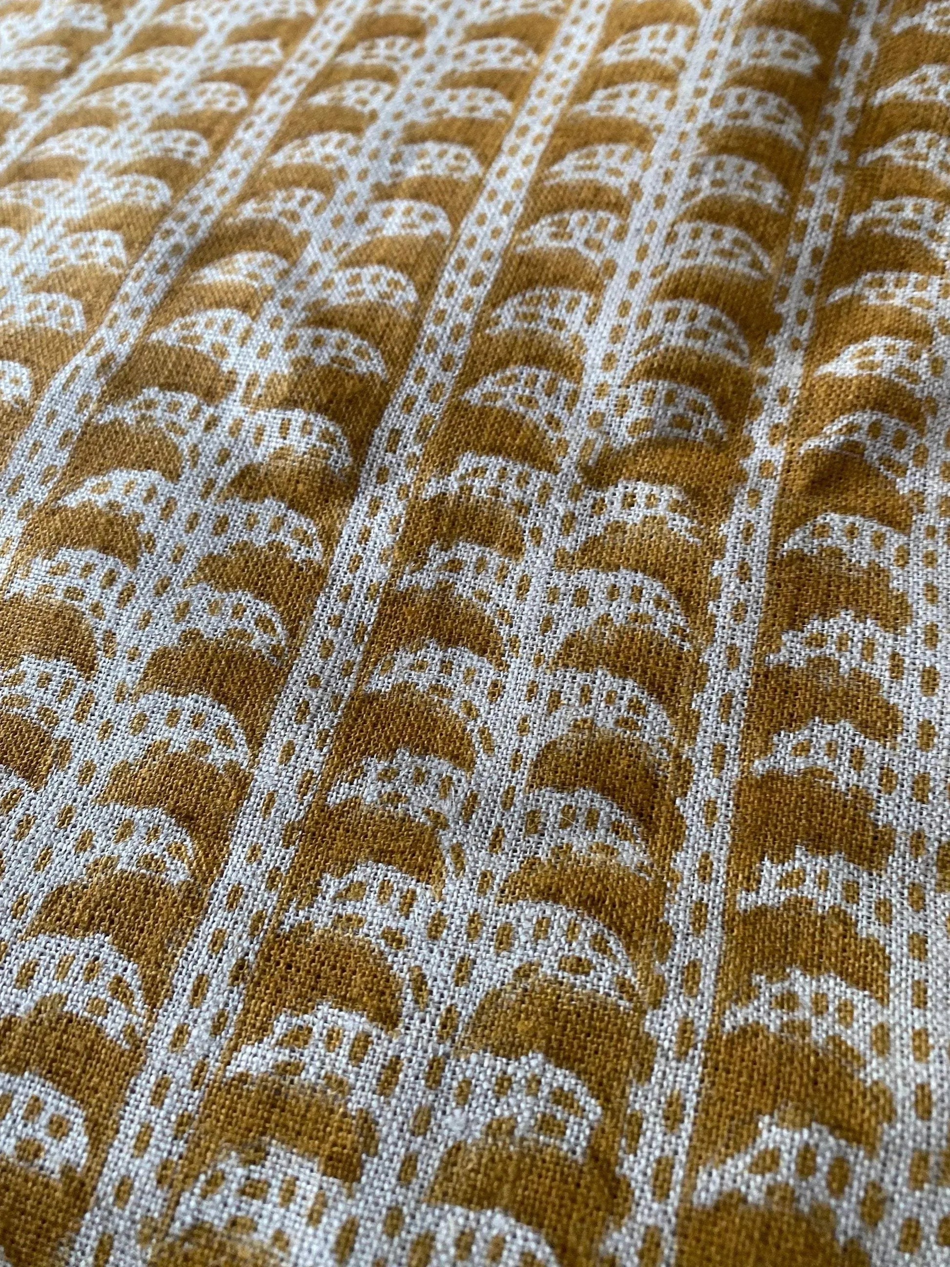 58" inches Indian Hand Block Print Fabric, Indian Linen Fabric, Block Print Fabric, Designer Floral Printing Fabric, Upholstery fabric, - Maple Village Lane