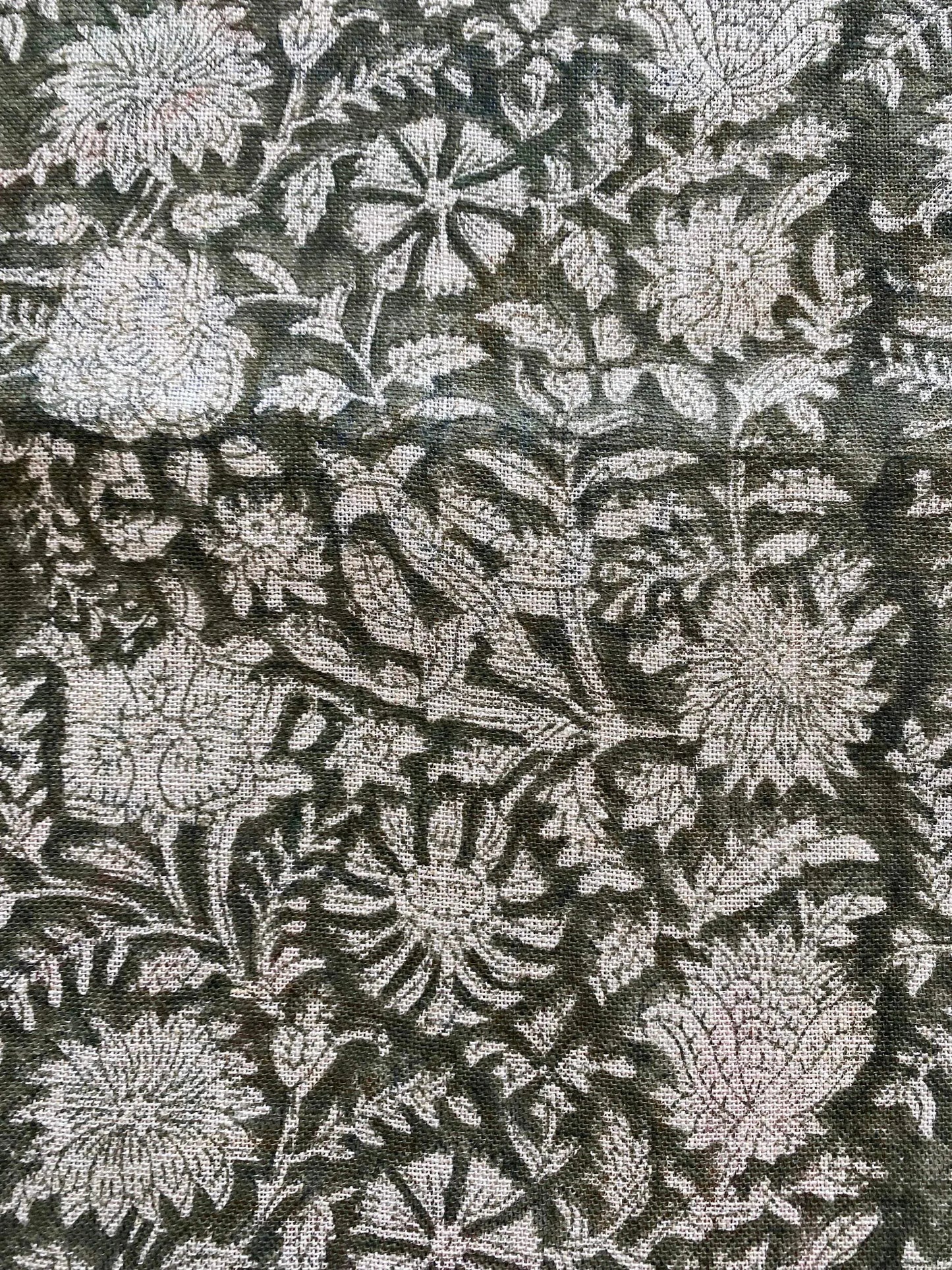 Naples Block Print Linen Designer Fabric for Upholstery, Curtains and more - Maple Village Lane