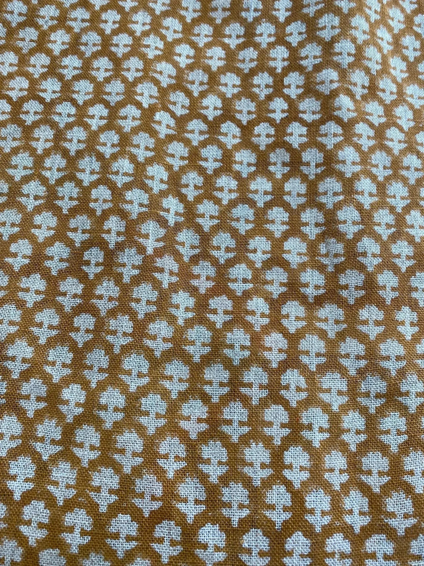 Tulsi Buti No Outline Block Print Linen Fabric - Maple Village Lane