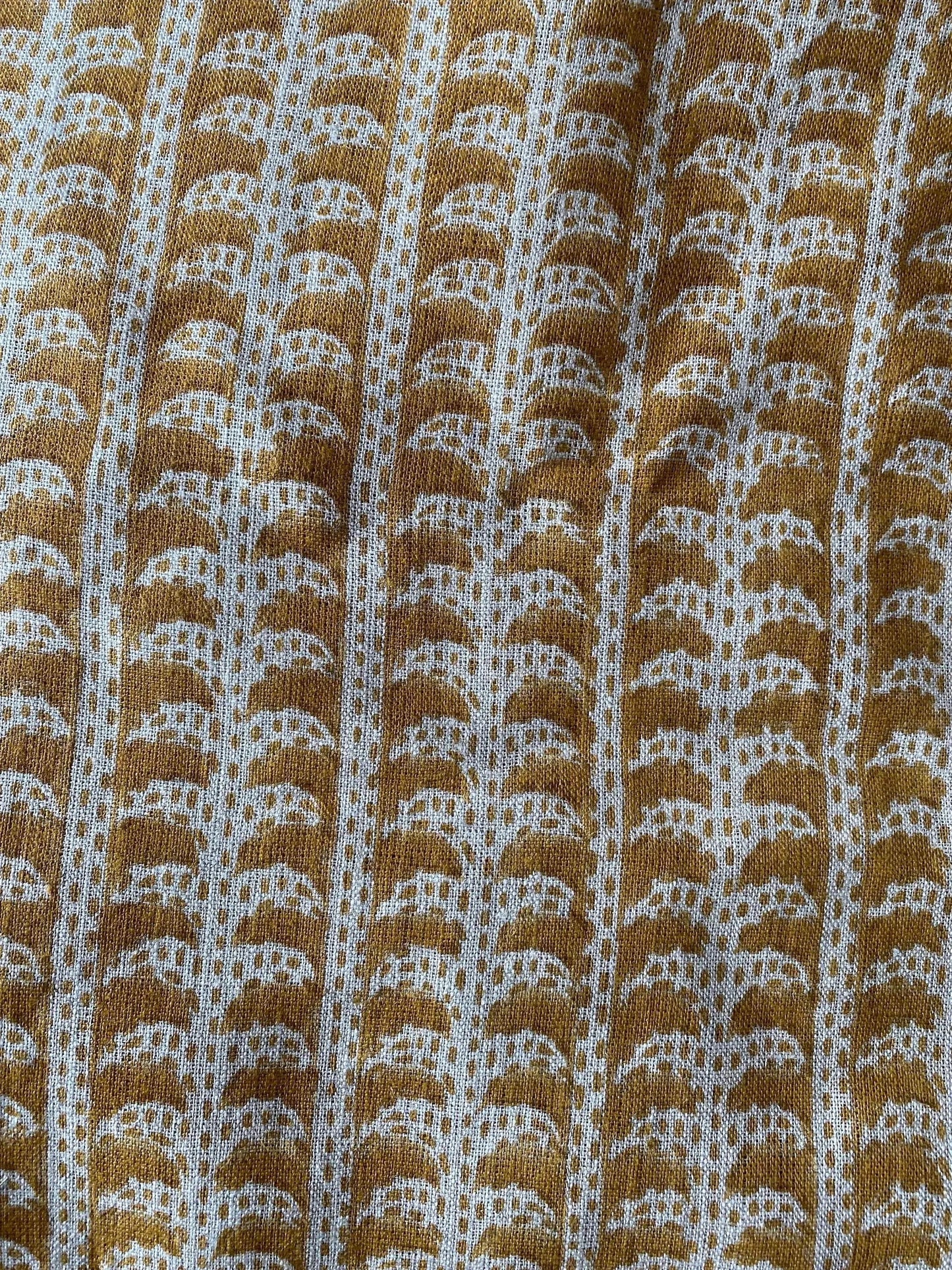 58" inches Indian Hand Block Print Fabric, Indian Linen Fabric, Block Print Fabric, Designer Floral Printing Fabric, Upholstery fabric, - Maple Village Lane