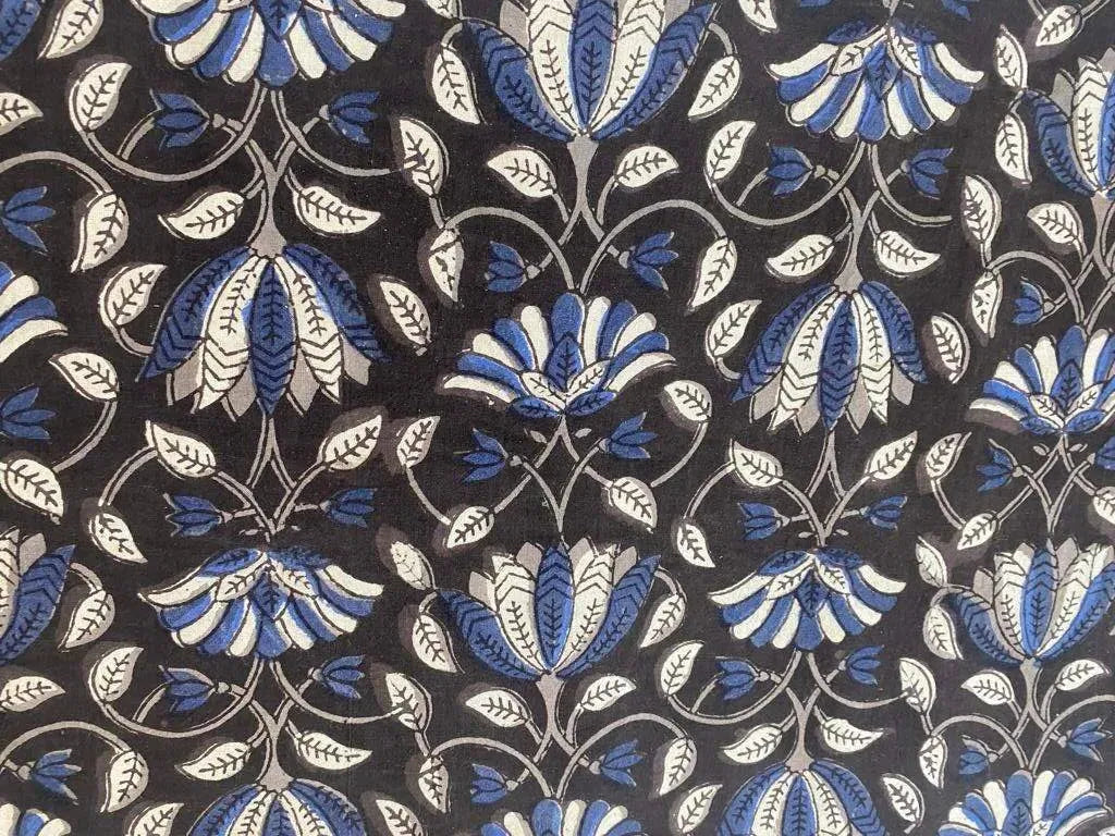 Indian Cotton Block Print Fabric by the Yard -Sewing and Quilting Fabric - Maple Village Lane