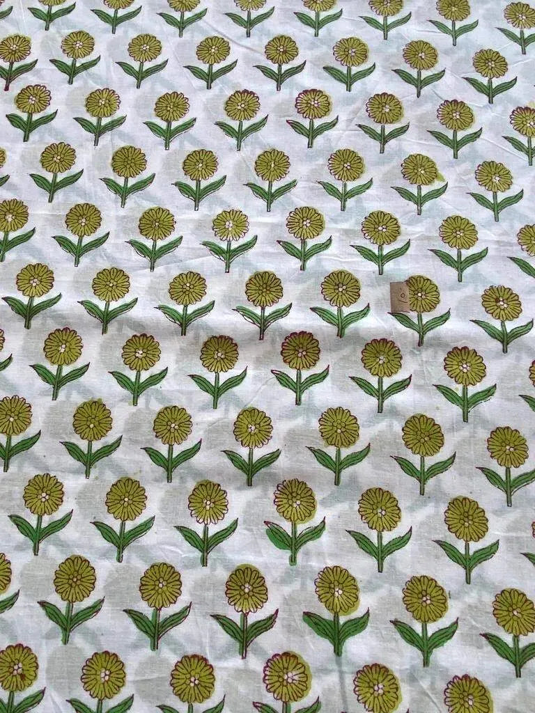 Indian Cotton Block Print Fabric by the Yard -Sewing and Quilting Fabric - Maple Village Lane