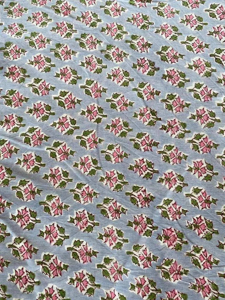 Indian Cotton Block Print Fabric by the Yard -Sewing and Quilting Fabric - Maple Village Lane
