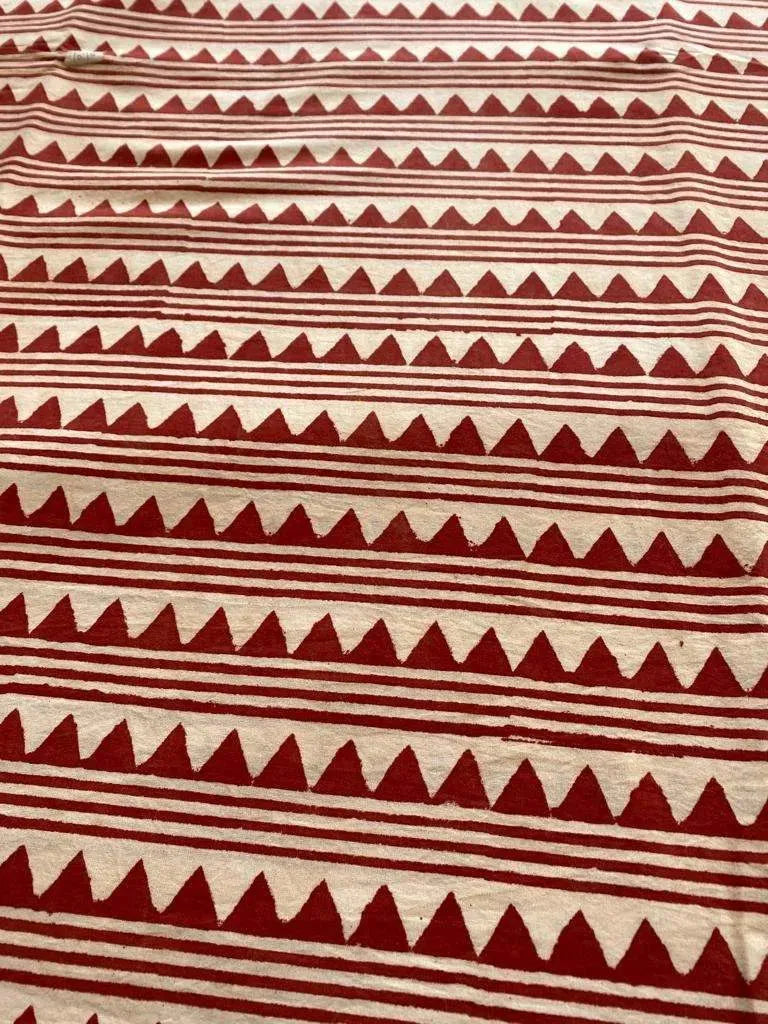 Indian Cotton Block Print Fabric by the Yard -Sewing and Quilting Fabric - Maple Village Lane
