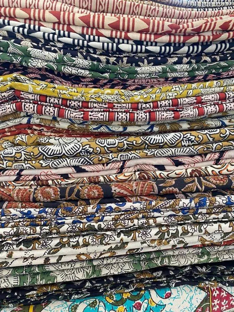 Indian Cotton Block Print Fabric by the Yard -Sewing and Quilting Fabric - Maple Village Lane