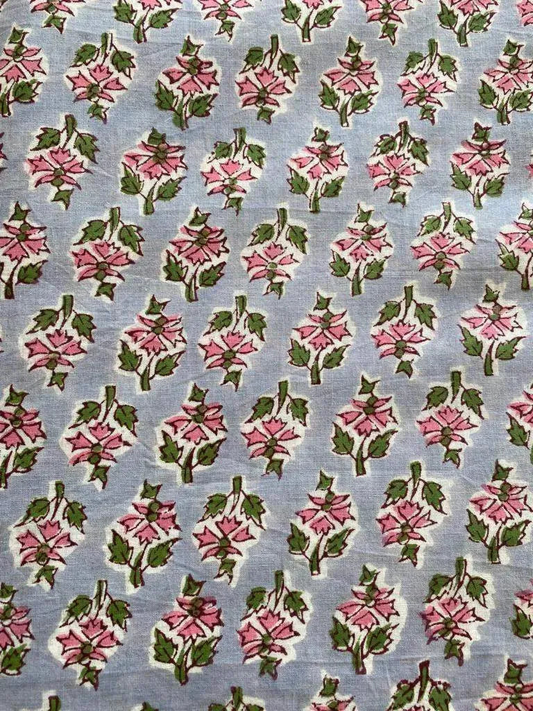 Indian Cotton Block Print Fabric by the Yard -Sewing and Quilting Fabric - Maple Village Lane