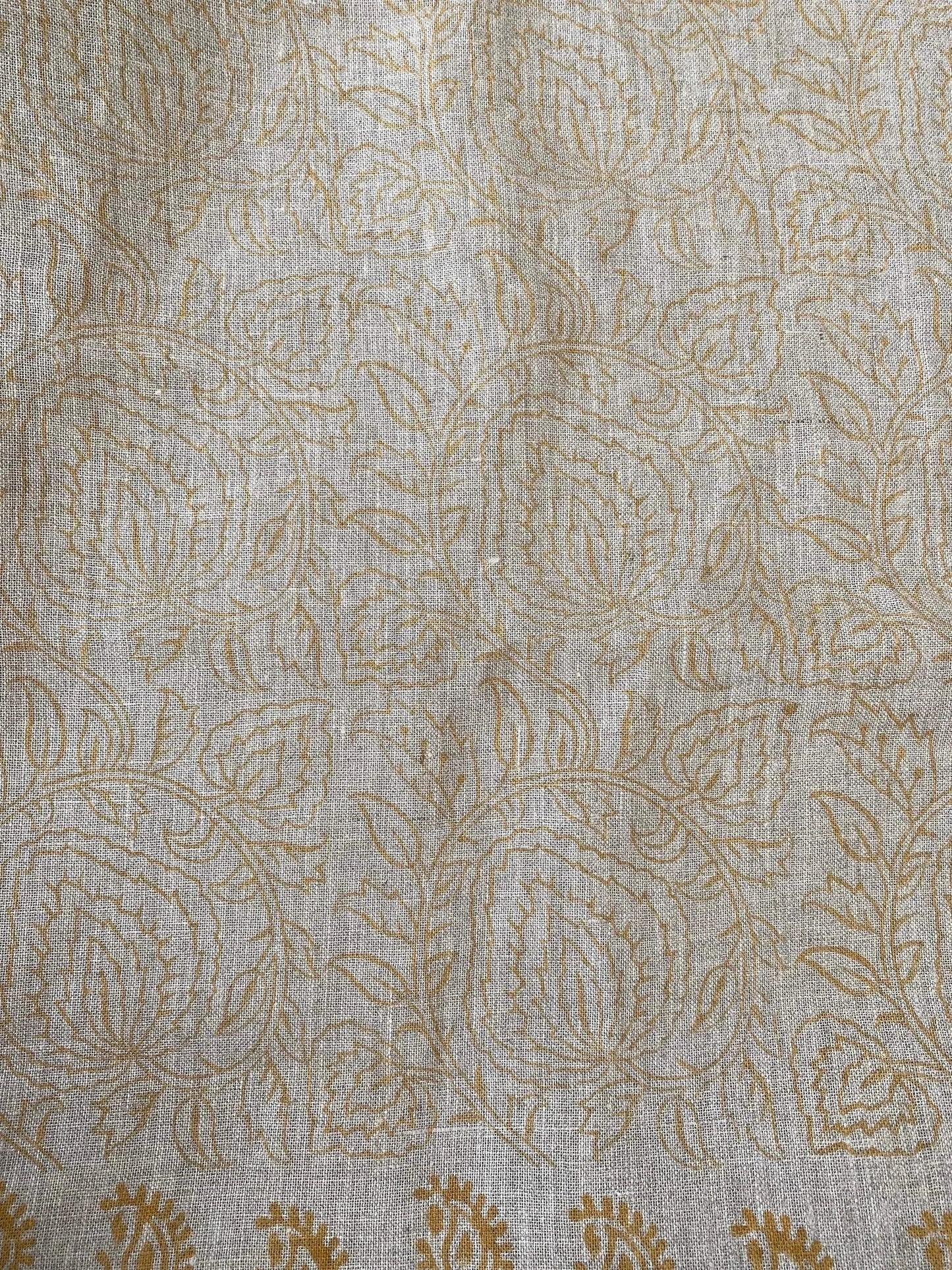 NORA || Indian Hand Block Print Fabric, Indian Linen Fabric, Block Print Fabric, Designer Floral Printing Fabric, Upholstery fabric, Pillow - Maple Village Lane
