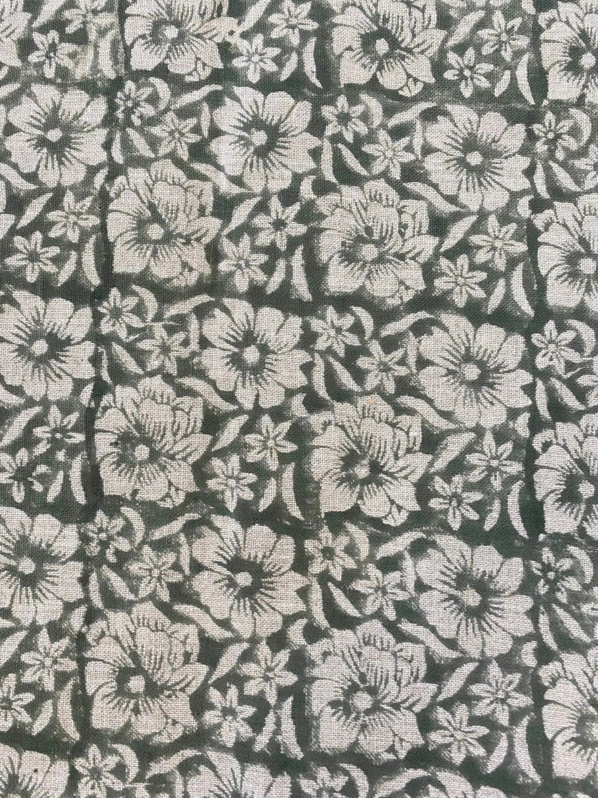 ZAFFRA || Hand Block Print Designer Linen Fabric For Upholstery, Curtains - Maple Village Lane