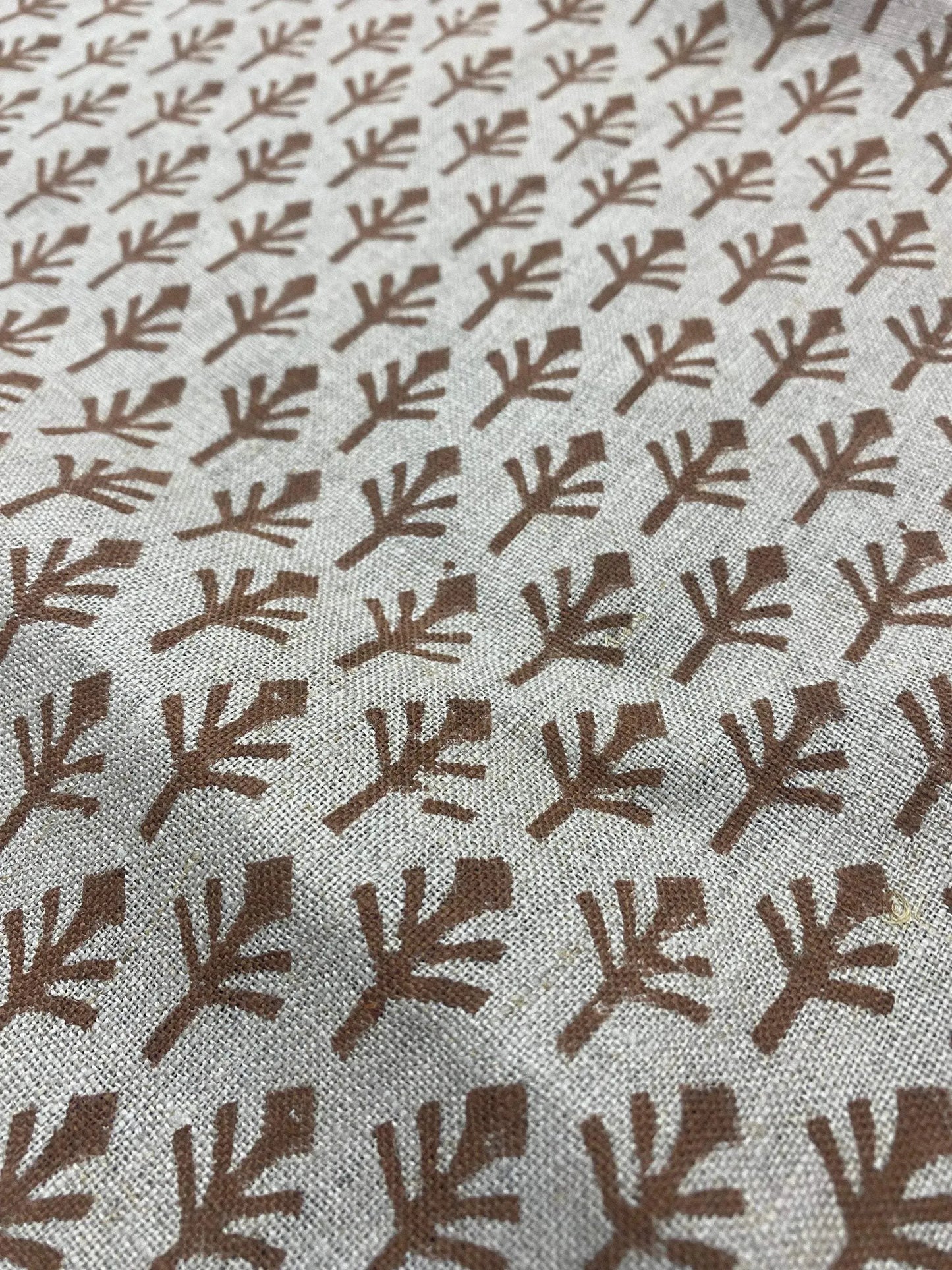 58" inches Indian Hand Block Print Fabric, Indian Linen Fabric, Block Print Fabric, Designer Floral Printing Fabric, Upholstery fabric, - Maple Village Lane