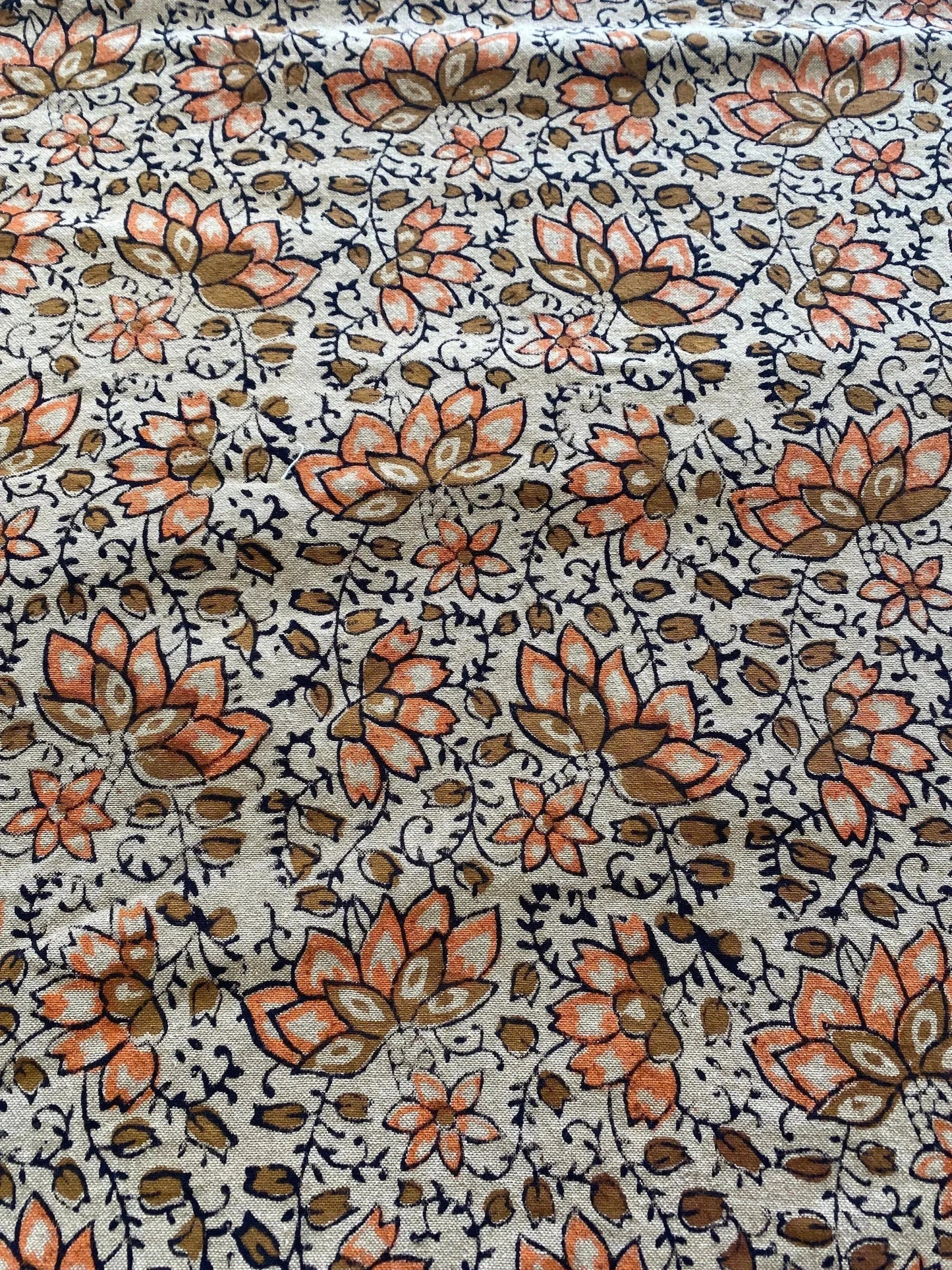 58" inches Indian Hand Block Print Fabric, Indian Linen Fabric, Block Print Fabric, Designer Floral Printing Fabric, Upholstery fabric, - Maple Village Lane