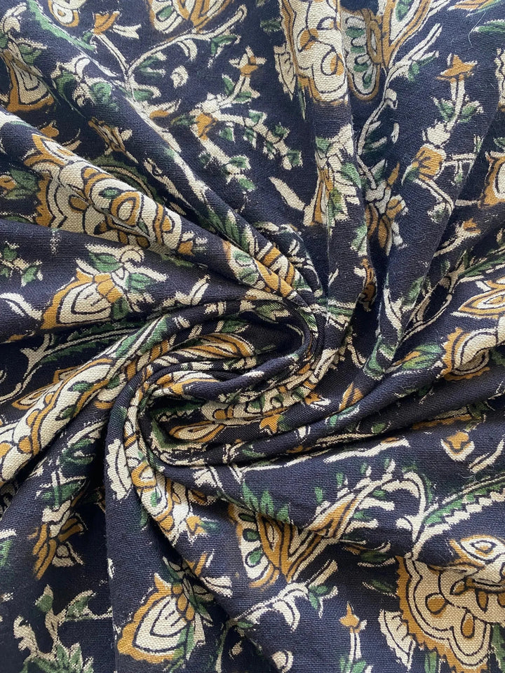 58" inches Indian Hand Block Print Fabric, Indian Linen Fabric, Block Print Fabric, Designer Floral Printing Fabric, Upholstery fabric, - Maple Village Lane