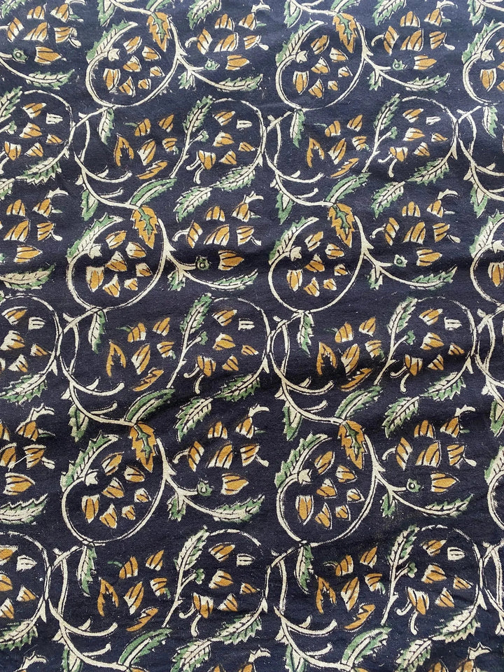 58" inches Indian Hand Block Print Fabric, Indian Linen Fabric, Block Print Fabric, Designer Floral Printing Fabric, Upholstery fabric, - Maple Village Lane