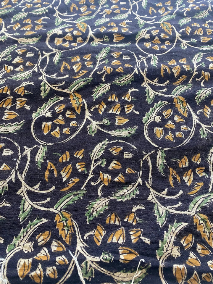 58" inches Indian Hand Block Print Fabric, Indian Linen Fabric, Block Print Fabric, Designer Floral Printing Fabric, Upholstery fabric, - Maple Village Lane